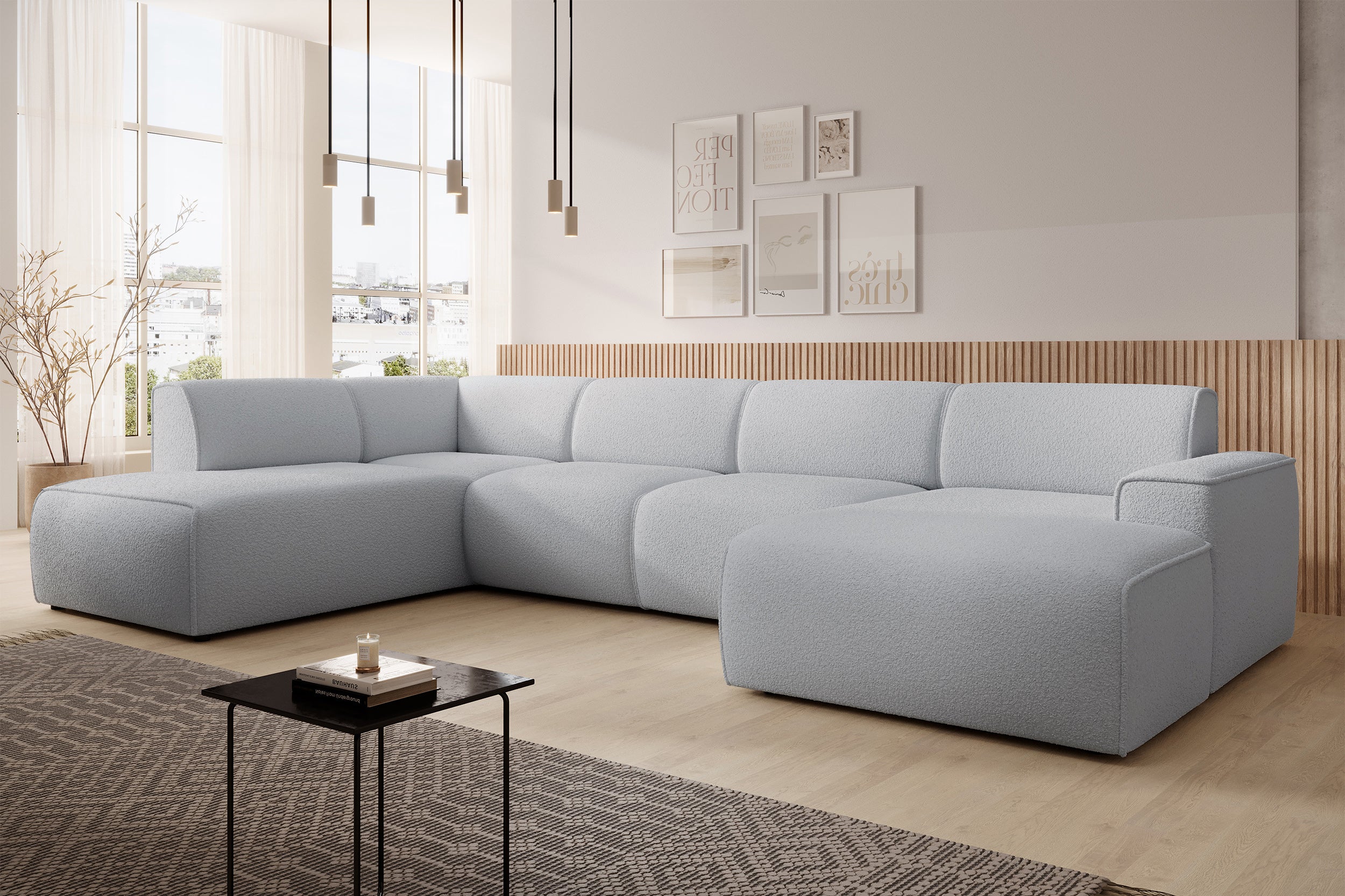 selsey-bouvi-ecksofa-u-f-rmig-linksseitig-hellgrauer-boucl-stoff image 3