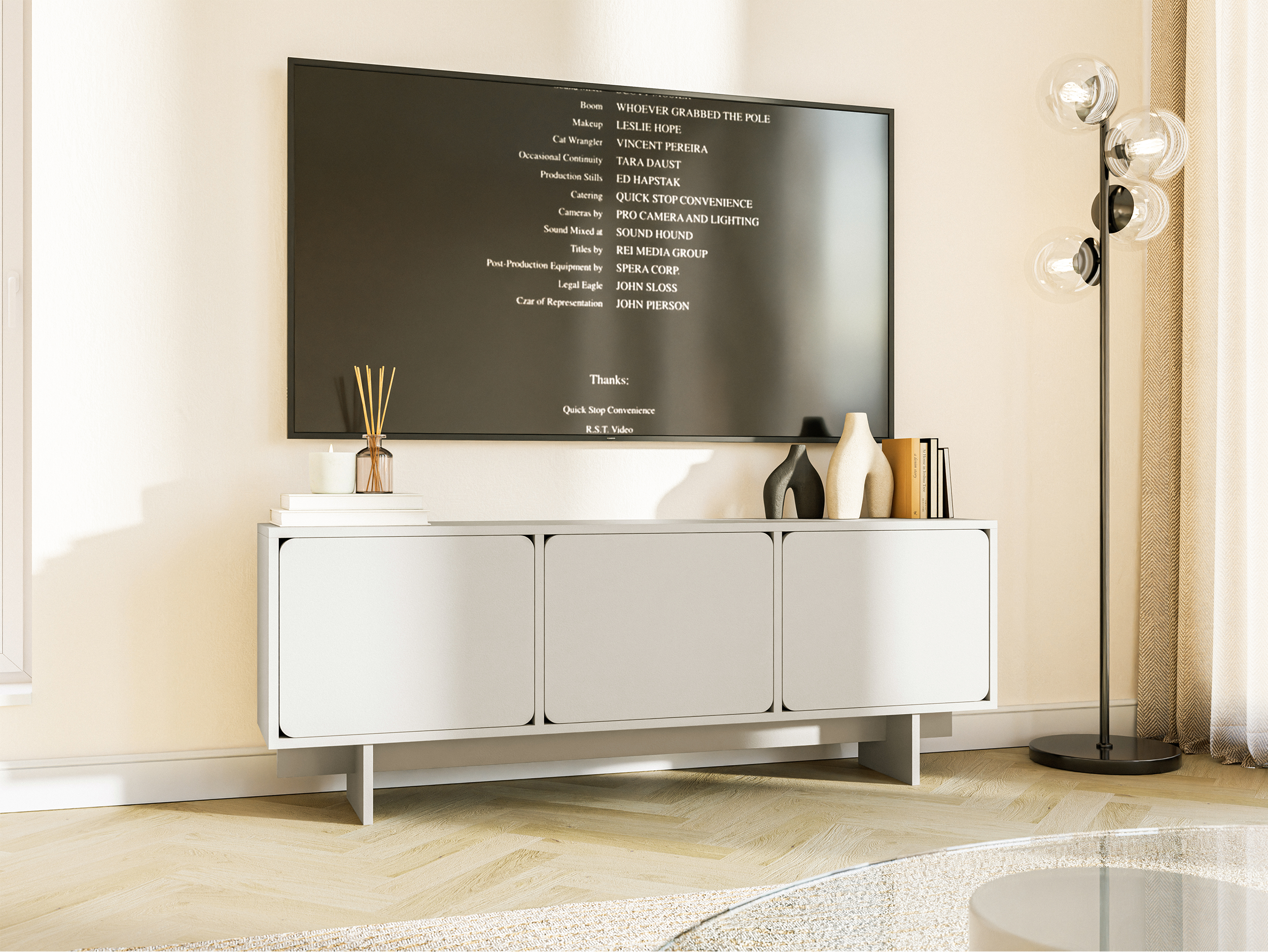 selsey-wuwu-tv-schrank-150-cm-mit-drei-schr-nken-grau-beige image 3