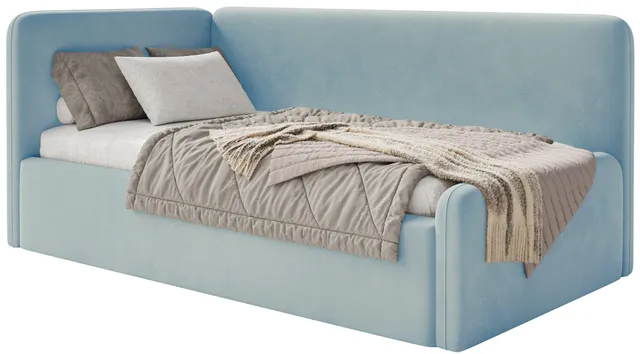 selsey-fanklo-jugendbett-90x200-cm-links-mit-matratze-stauraum-hellblau-velours image 1