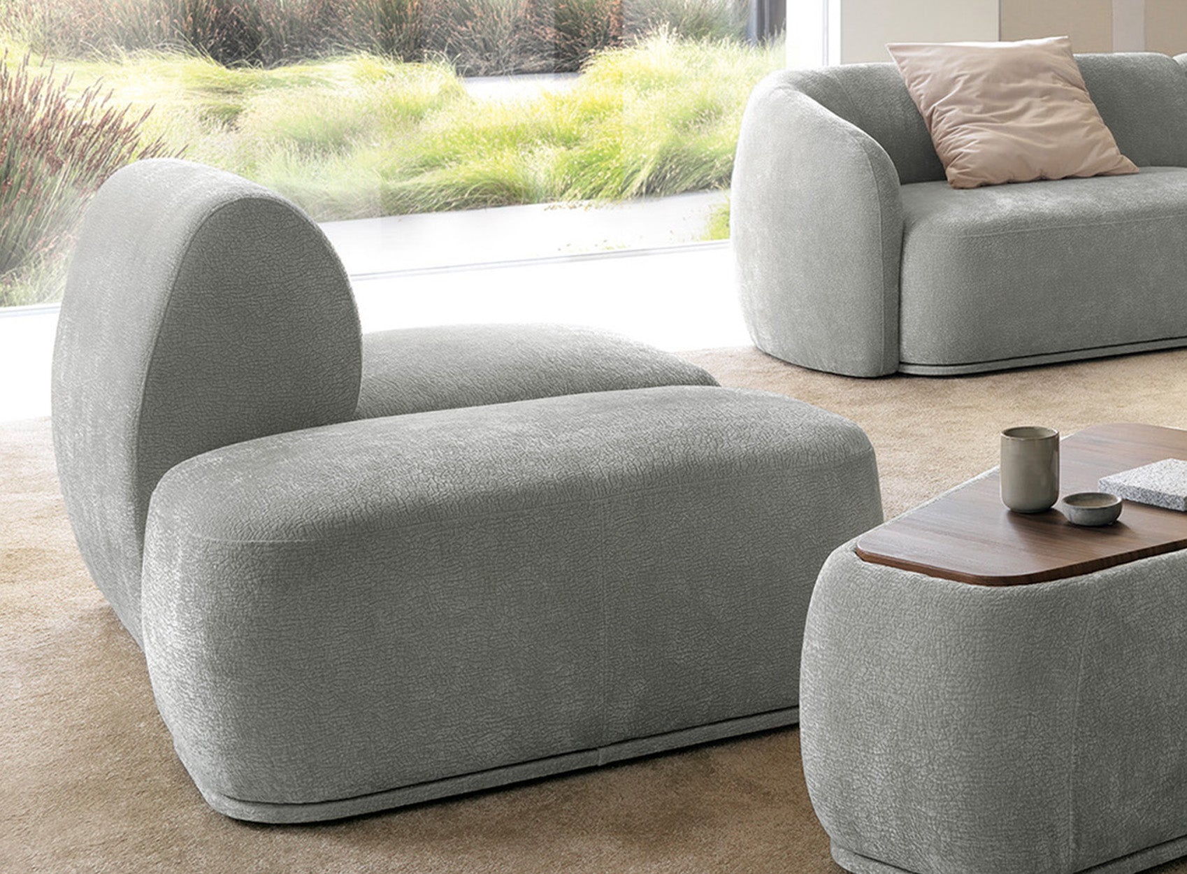 selsey-bommo-modulares-rechteckiges-pouf-grauer-chenille image 3