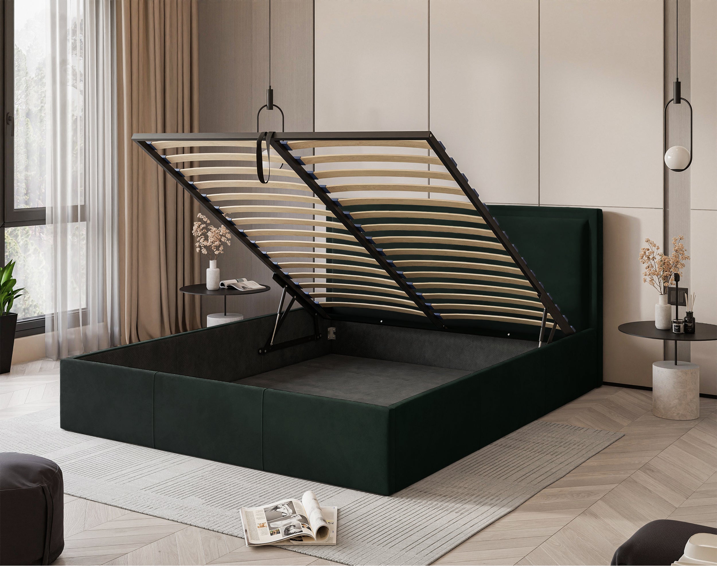 selsey-soave-ii-polsterbett-180x200-cm-mit-stauraum-und-metallrahmen-dunkelgr-ne image 5