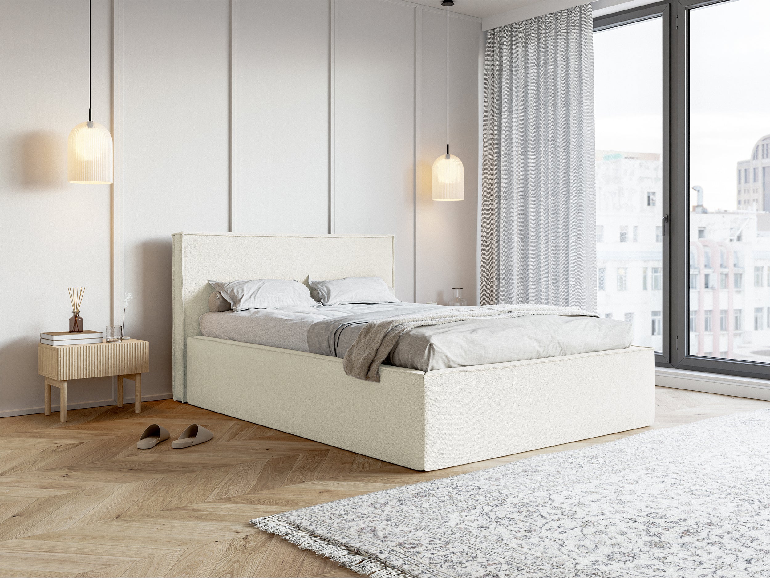 selsey-lucera-polsterbett-140x200-cm-mit-stauraum-cremefarbenes-chenille image 3