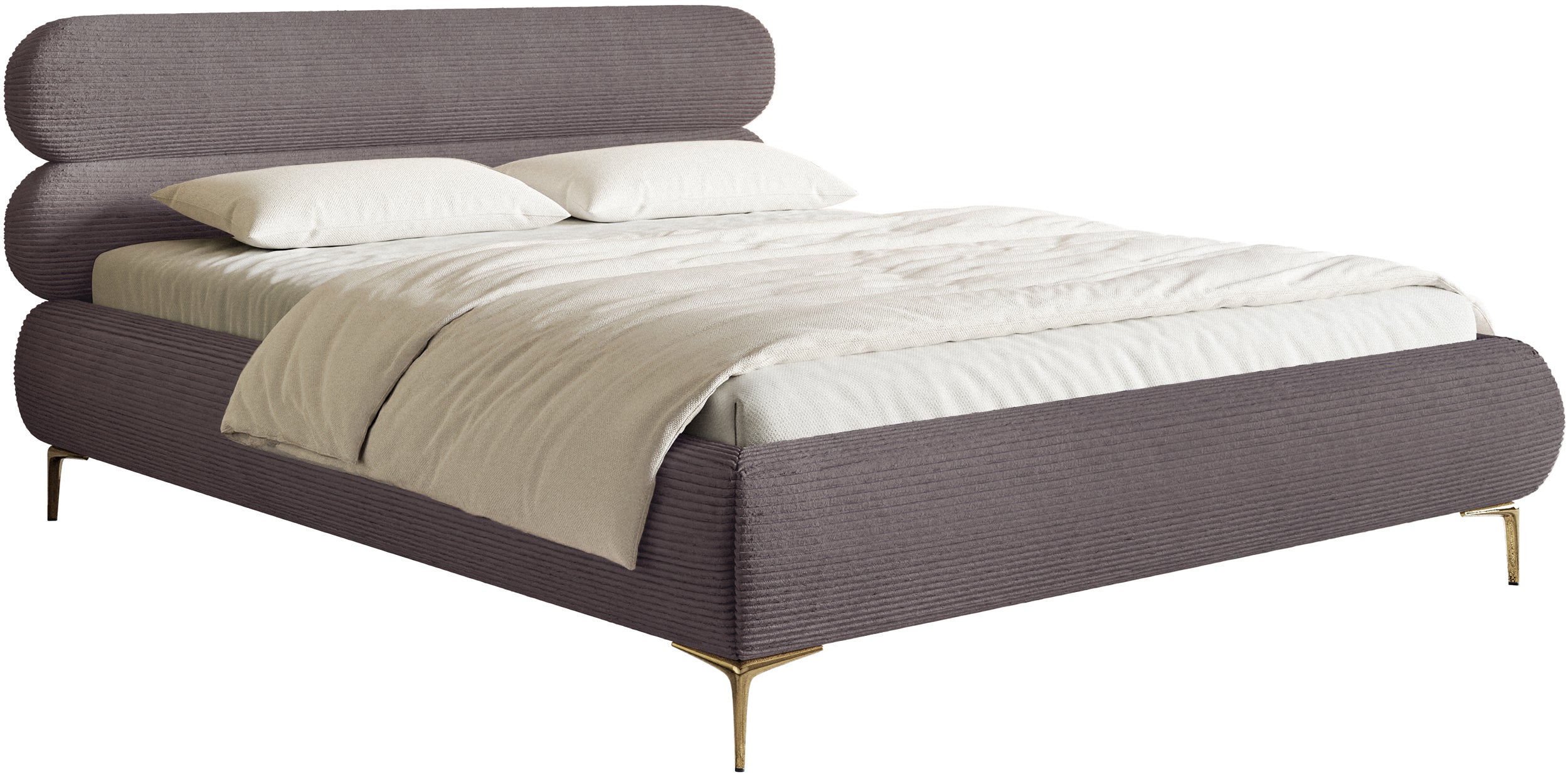 selsey-roule-polsterbett-160x200-cm-mit-stauraum-brauner-cord-goldene-beine image 1