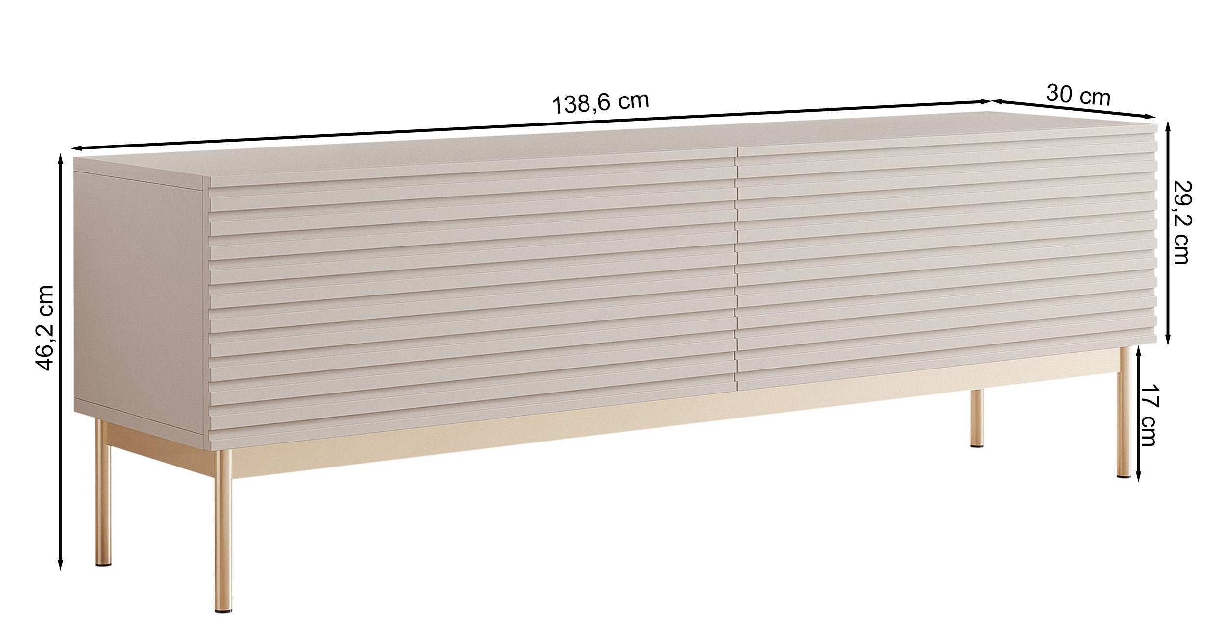selsey-linearis-tv-schrank-139-cm-kaschmir-goldene-beine-mit-led-2-klappf-cher image 7