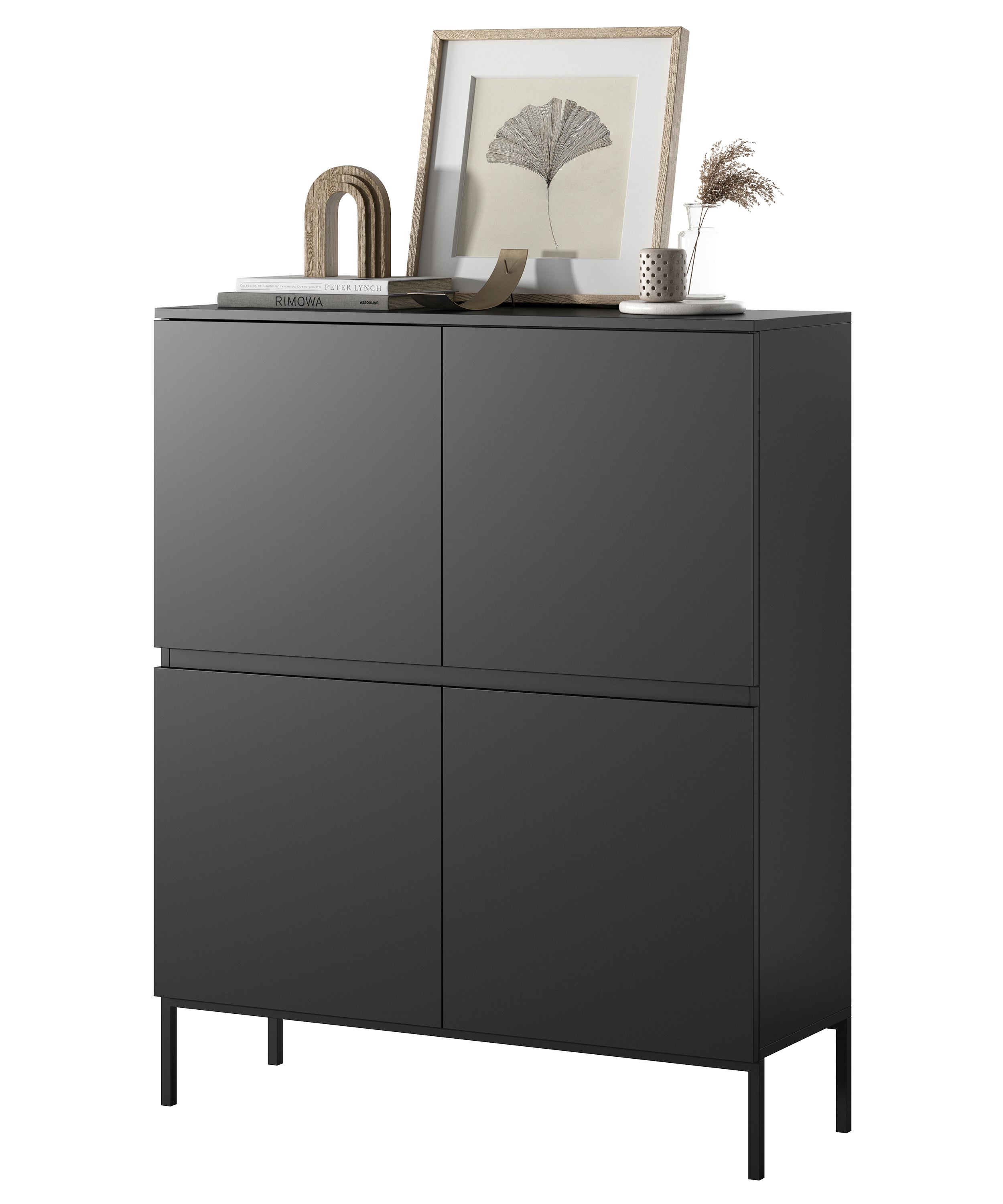 selsey-bemmi-hohe-kommode-100-cm-schwarz-mit-schwarzen-beinen image 4