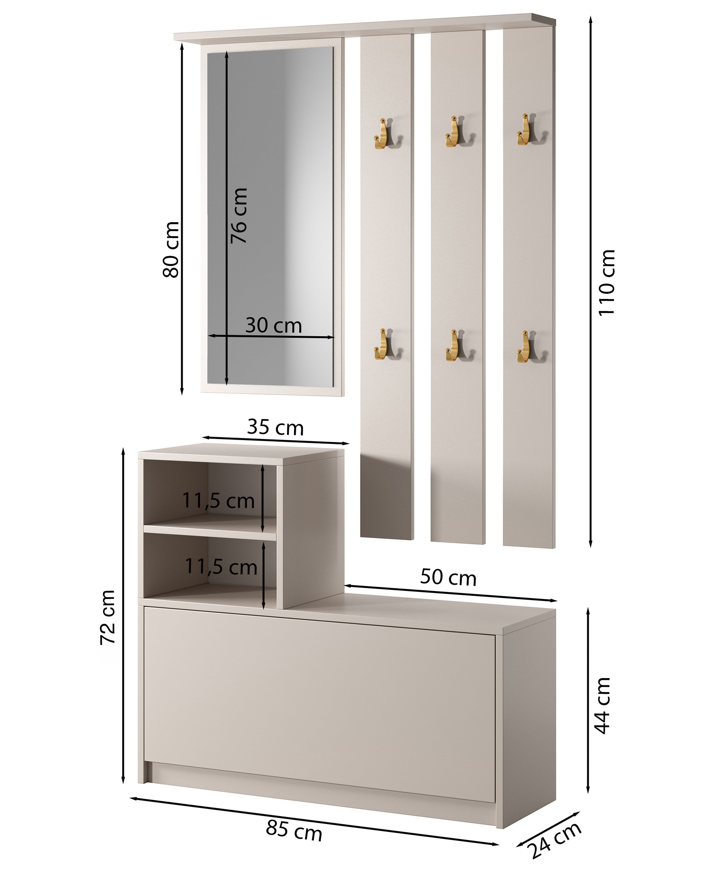 selsey-yesfir-flur-set-85-cm-mit-schuhschrank-kaschmir image 7