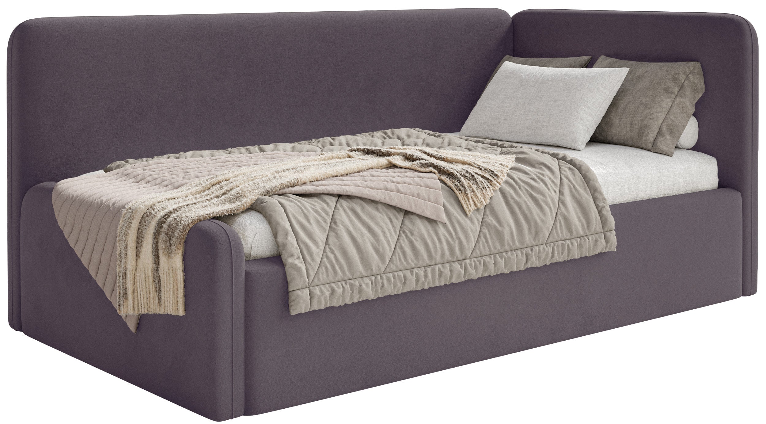 selsey-fanklo-jugendbett-120x200-cm-rechts-violetter-samt-mit-stauraum image 1