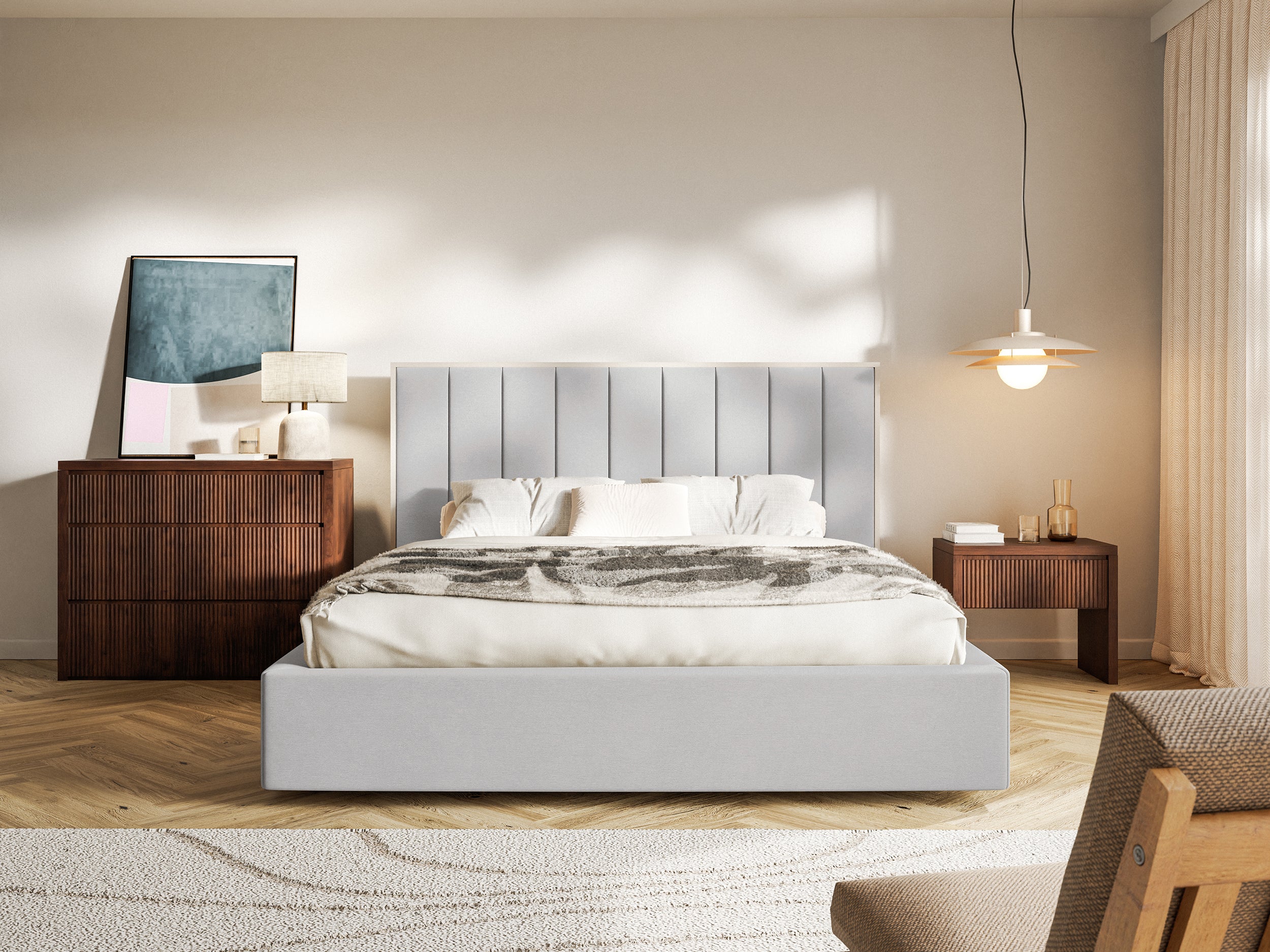 selsey-togents-polsterbett-160x200-cm-hellgrauer-velours-wasserabweisend image 3