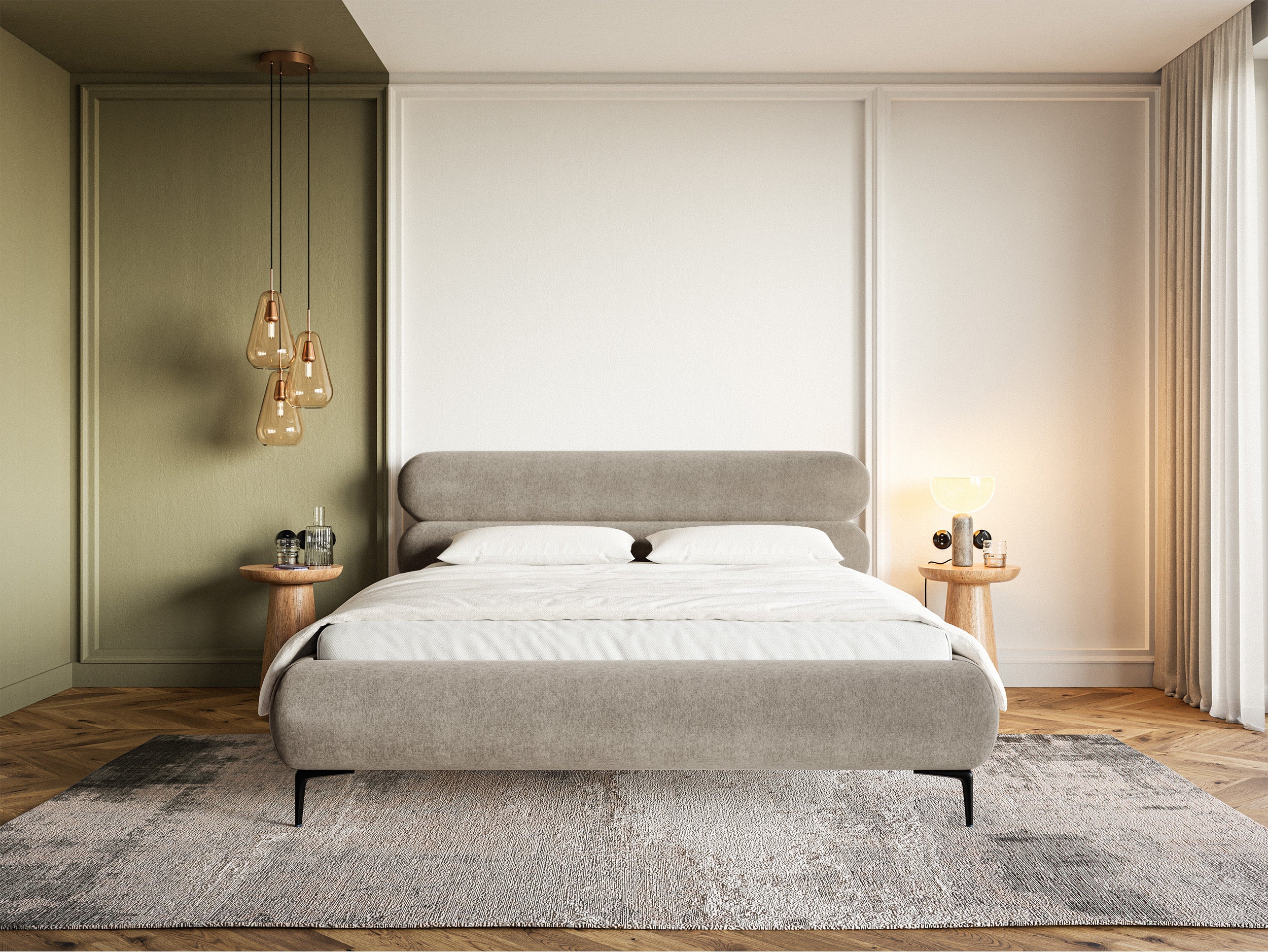 selsey-roule-polsterbett-140x200-cm-mit-stauraum-hellbeiger-samt-schwarze-beine image 2