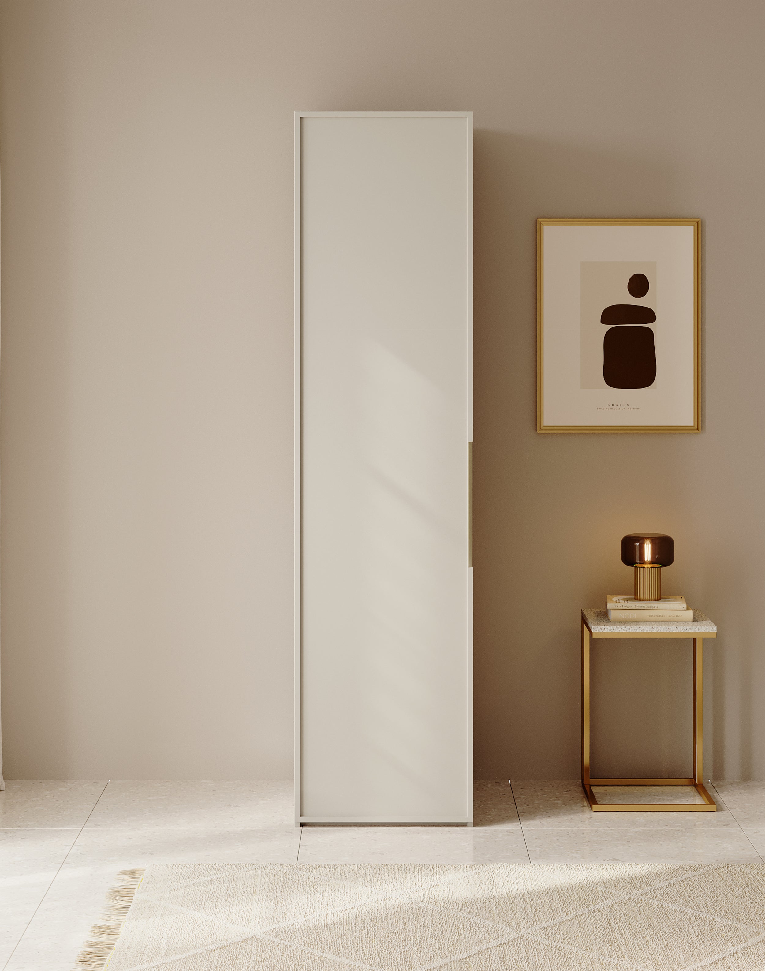 selsey-frame-kleiderschrank-50-cm-eint-rig-mit-regalen-grau-beige image 4