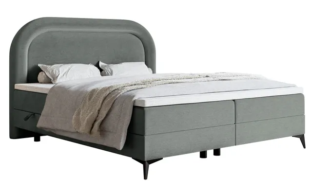 selsey-loreo-kontinentalbett-160x200-cm-mit-topper-und-stauraum-grauer-samt image 1