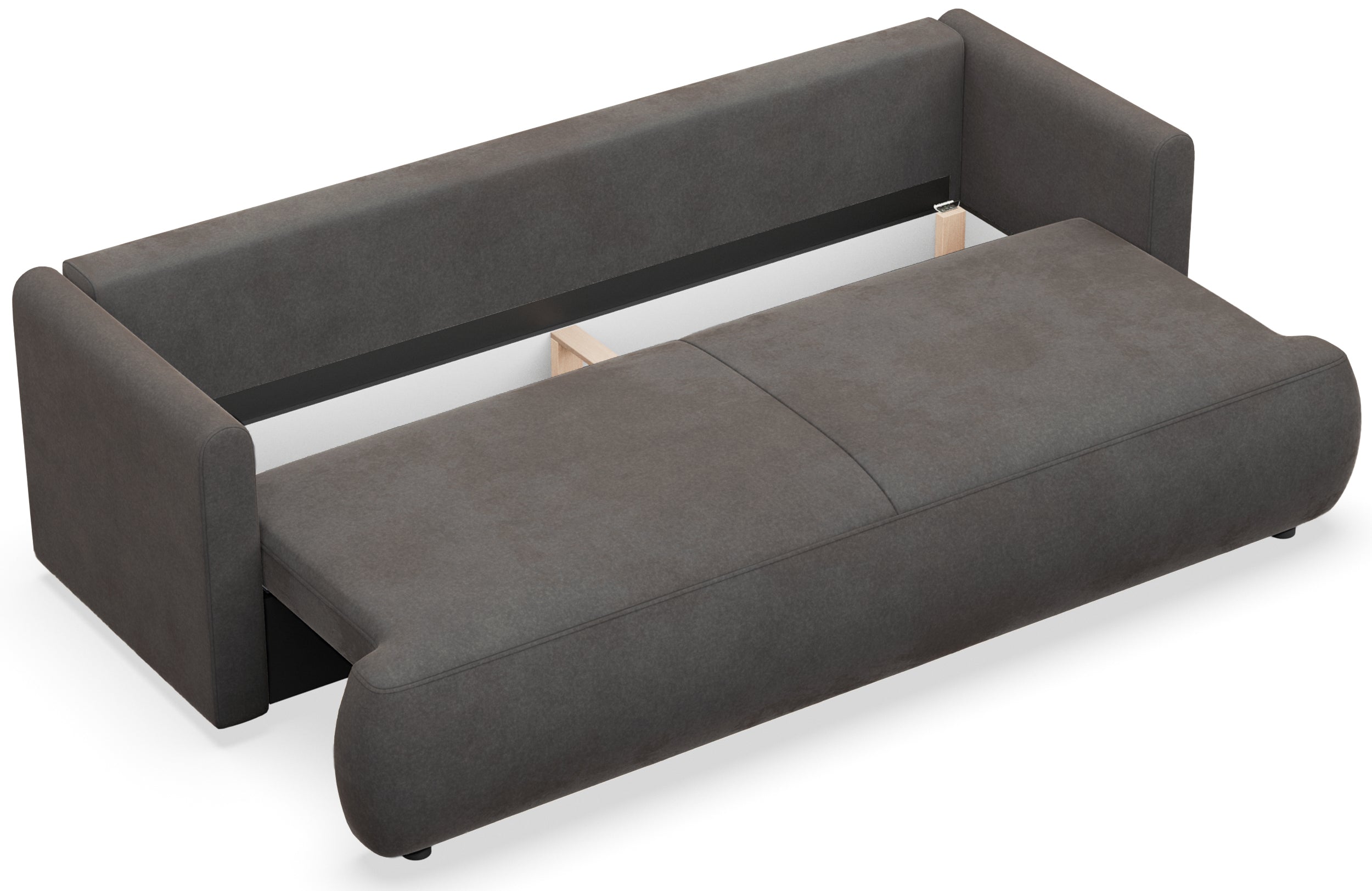 selsey-ovo-mini-schlafsofa-3-sitzer-ausklappbar-stauraum-dunkelgrau-samtvelours image 3