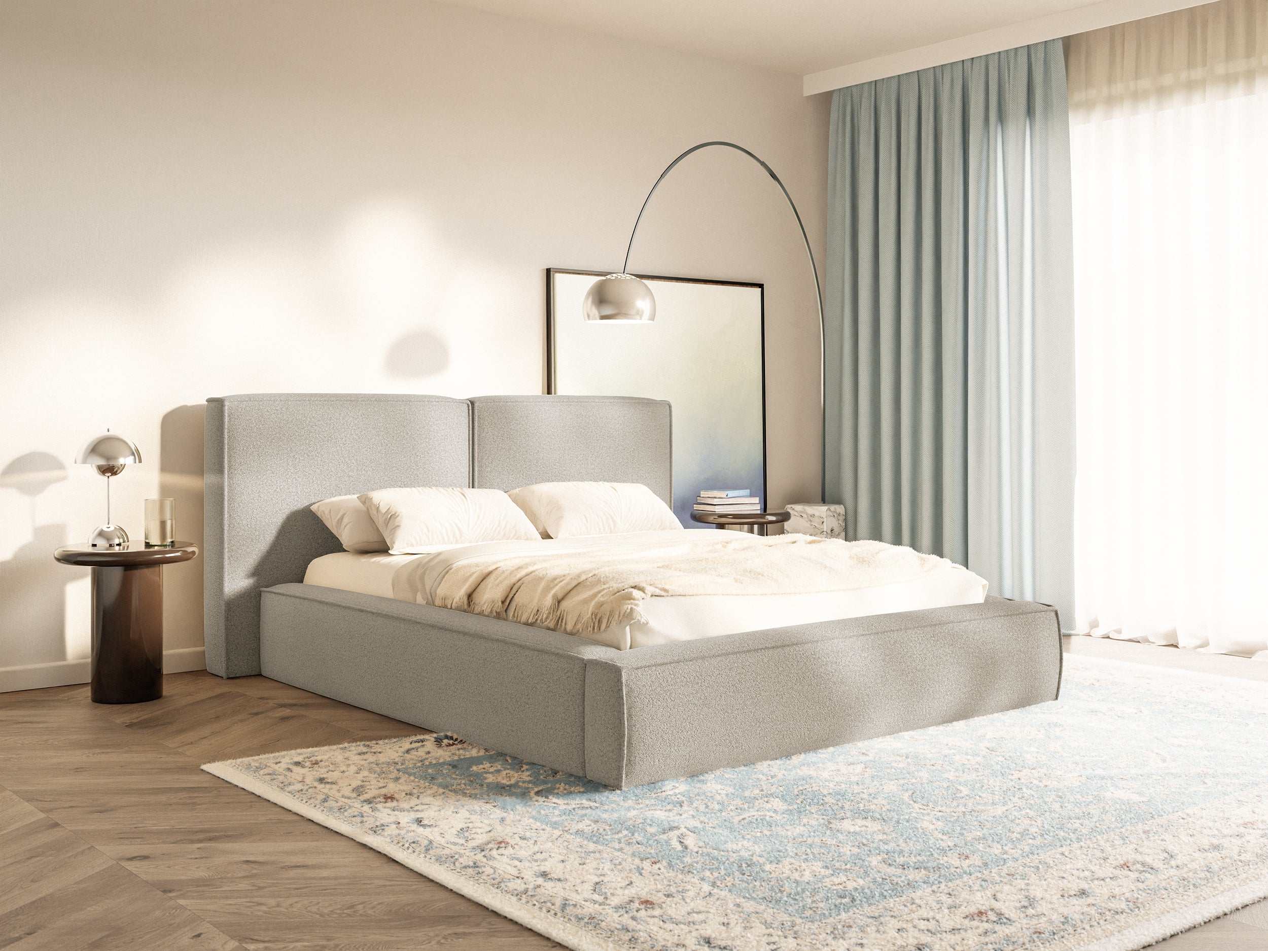 selsey-tilves-polsterbett-140x200-cm-mit-stauraum-grau-braun-boucl image 2