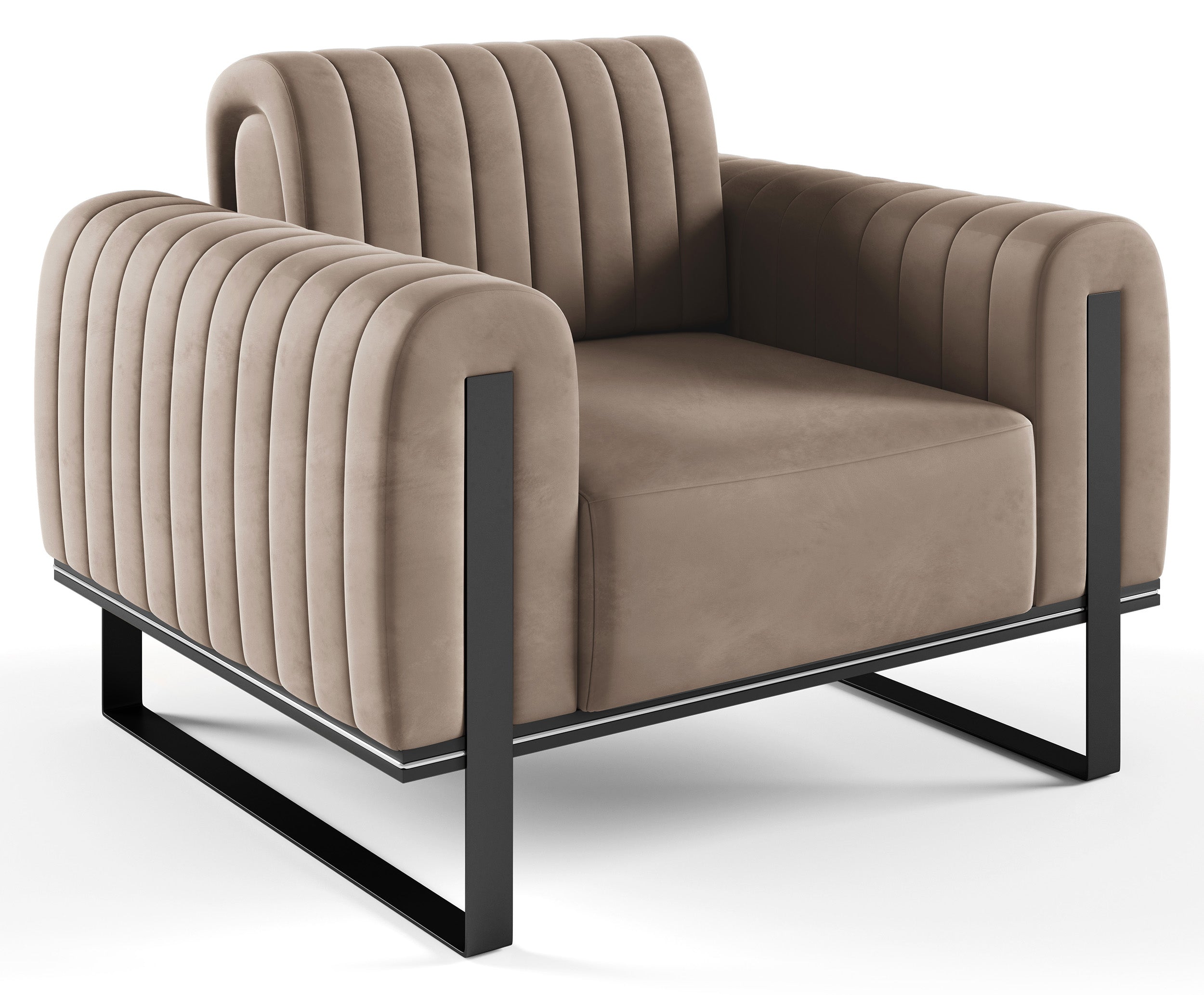 selsey-parissa-schalensitzstuhl-beige-velours-schwarze-beine image 1