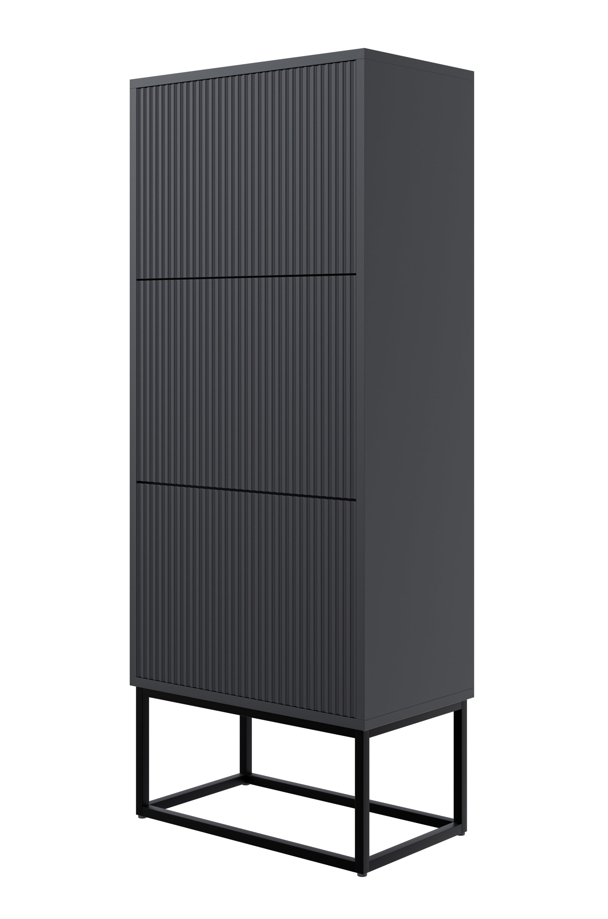 selsey-veldio-schuhschrank-50-cm-mit-gefr-ster-front-und-3-f-chern-schwarz image 1