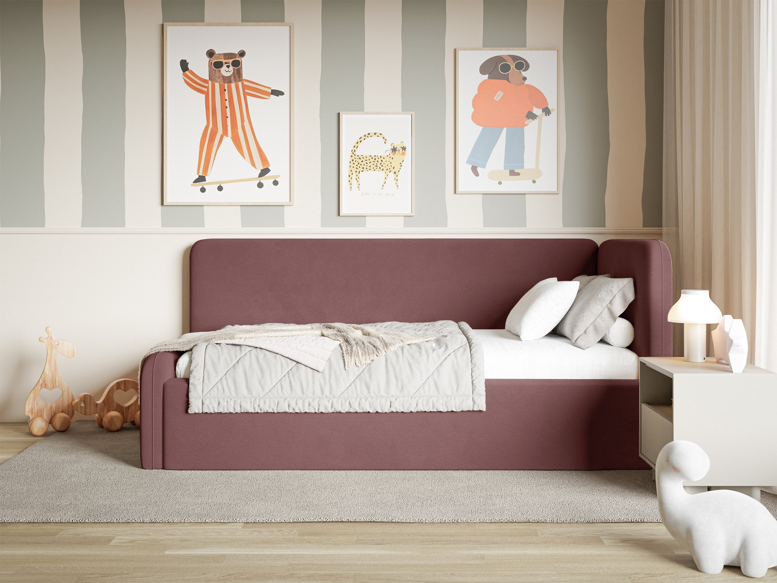 selsey-fanklo-jugendbett-90x200-cm-rechtsseitig-rosa-velours-mit-matratze image 6