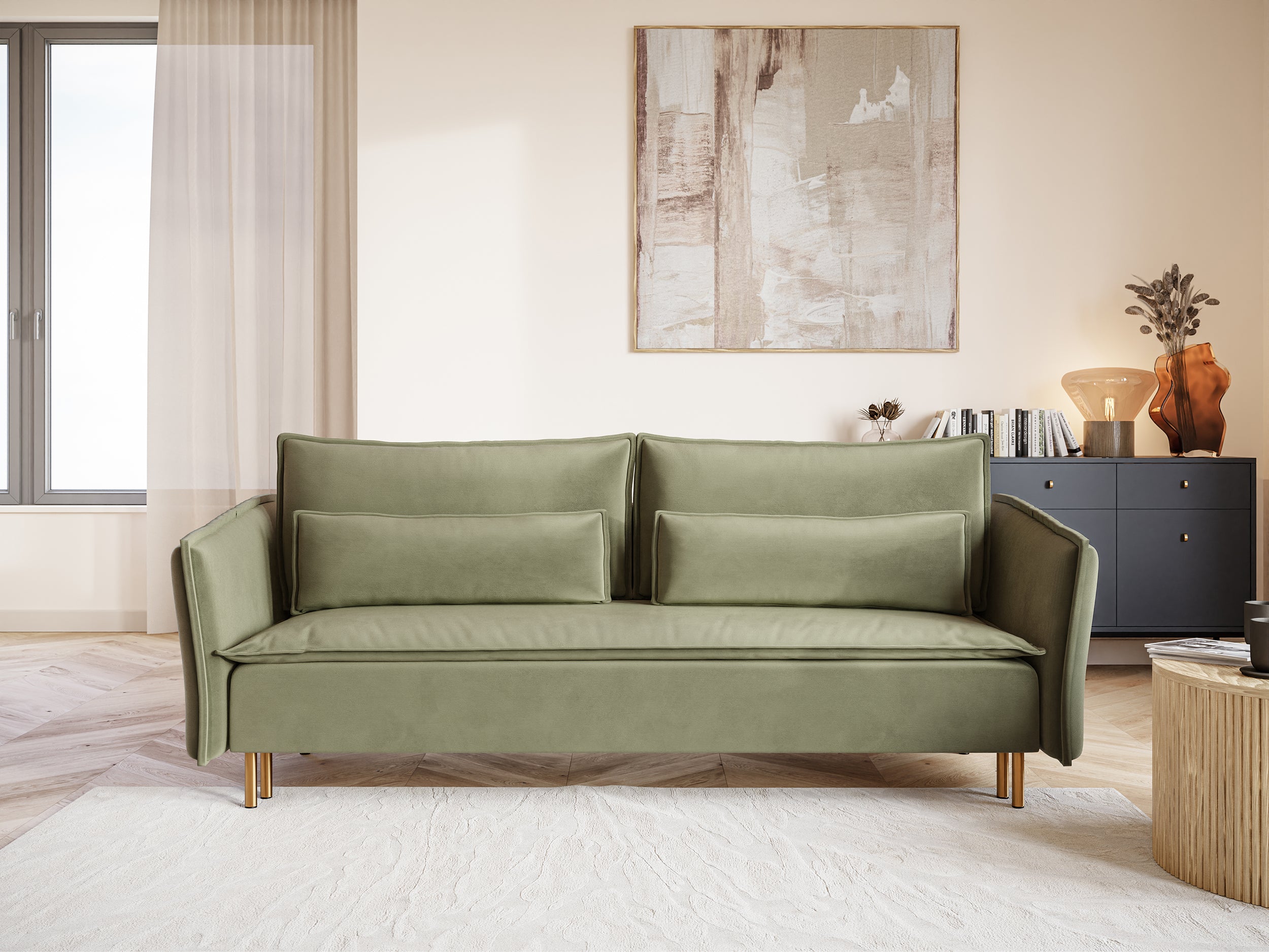 selsey-ummo-3-sitzer-schlafsofa-ausklappbar-salbeigr-n-velours-hydrophob-mit-sta image 2