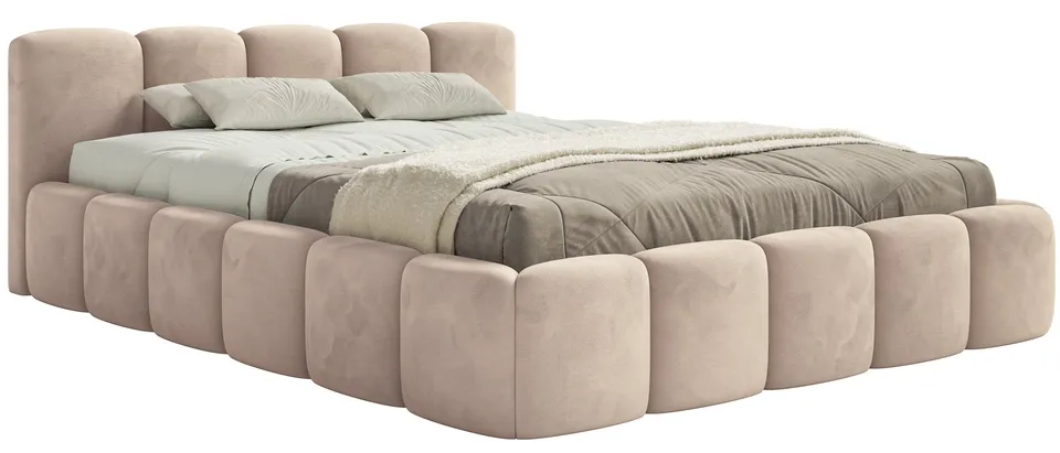 selsey-polsterbett-cloudy-low-200x200-cm-mit-stauraum-beige-velours-wasserabweis image 1