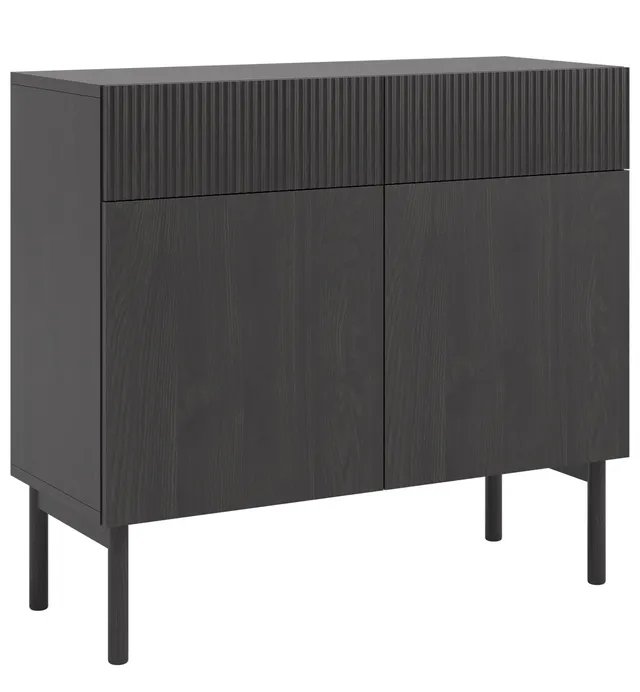 selsey-nolie-kommode-100-cm-mit-2-t-ren-und-2-schubladen-portland-esche-schwarz image 1