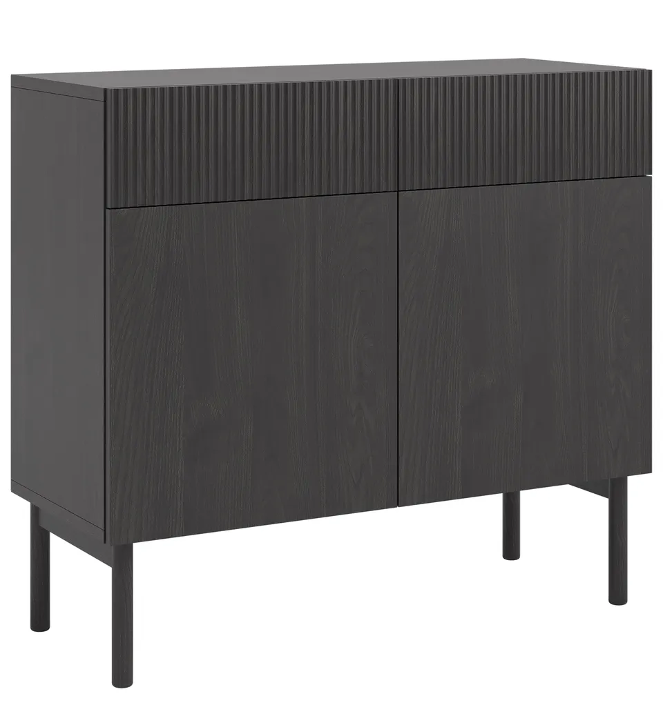 selsey-nolie-kommode-100-cm-mit-2-t-ren-und-2-schubladen-portland-esche-schwarz image 1