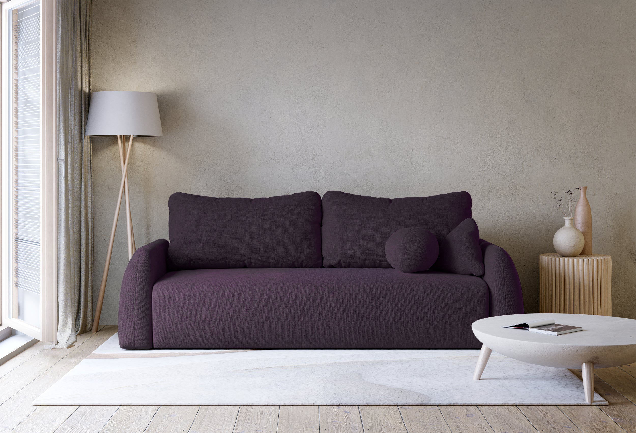 selsey-nubelle-3-sitzer-schlafsofa-ausklappbar-violett-chenille-wasserabweisend image 2