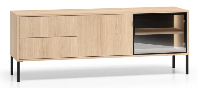 selsey-barnee-tv-kommode-160-cm-zweit-rig-mit-schubladen-und-beleuchtung-lindber image 1