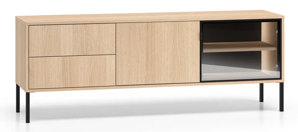 selsey-barnee-tv-kommode-160-cm-zweit-rig-mit-schubladen-und-beleuchtung-lindber image 1