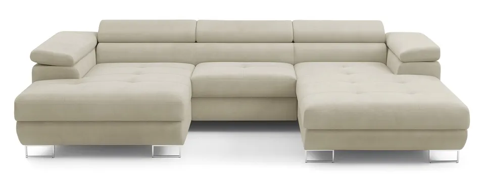 selsey-nollia-ecksofa-u-form-links-creme-boucl-mit-schlaffunktion image 1