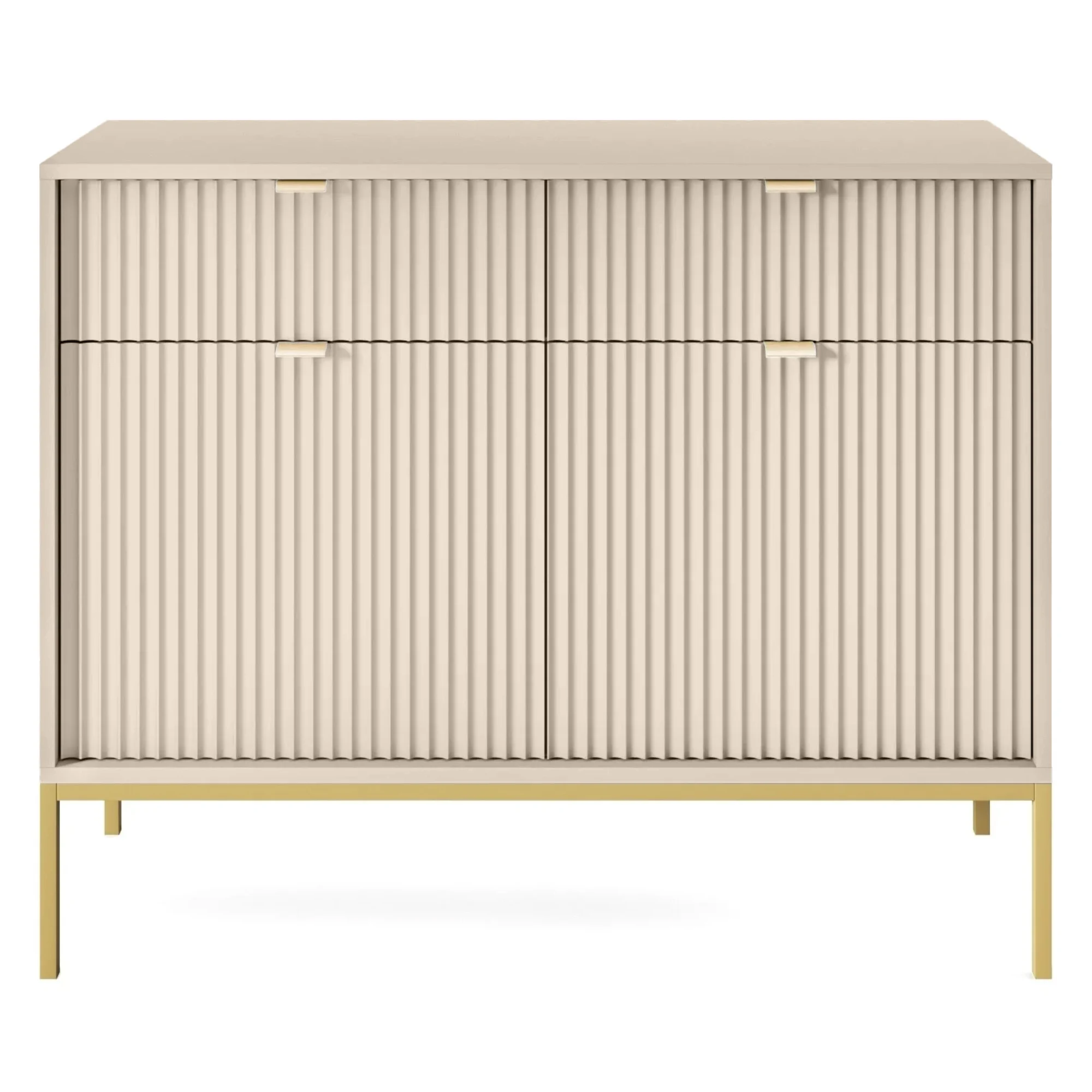 selsey-vellore-zweit-rige-kommode-104-cm-beige-mit-gerillten-fronten-und-goldene image 4