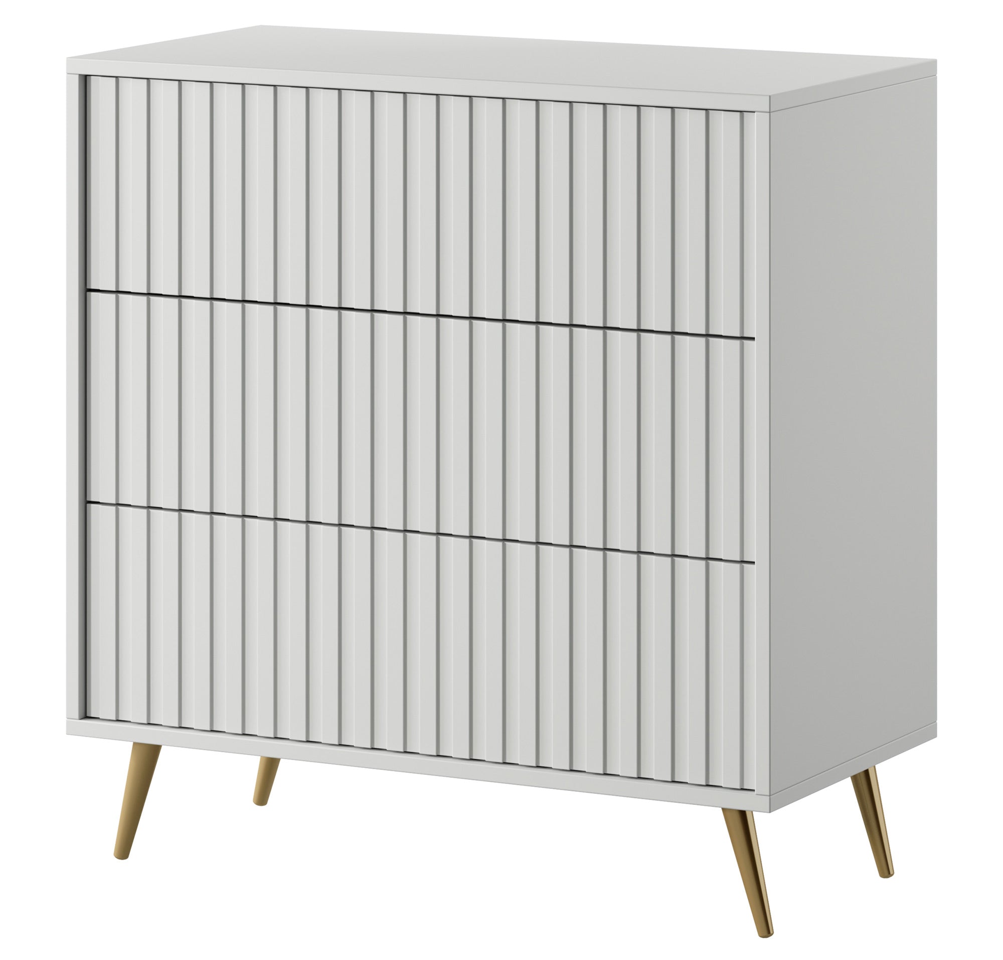 selsey-bello-kommode-mit-drei-schubladen-79-cm-wei-mit-goldenen-beinen image 1