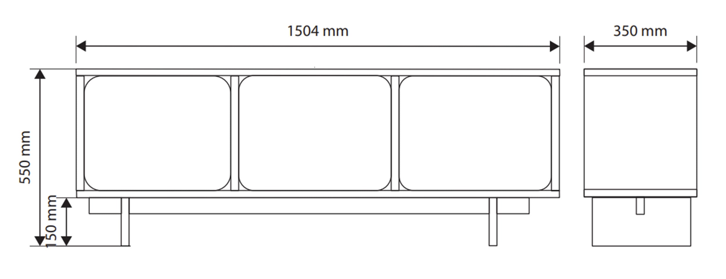 selsey-wuwu-tv-schrank-150-cm-mit-drei-schr-nken-grau-beige image 7