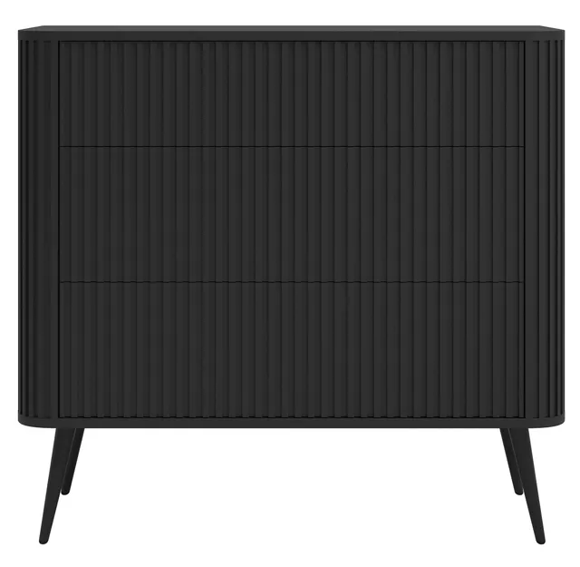selsey-ovarlo-kommode-93-cm-mit-3-schubladen-und-fr-sungen-schwarz image 1