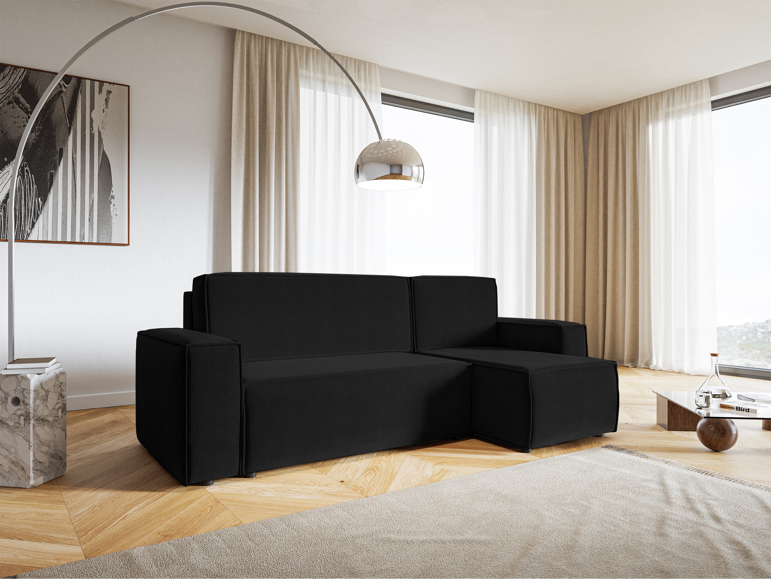 selsey-copertino-ecksofa-mit-schlaffunktion-l-form-stauraum-schwarzer-samt image 3