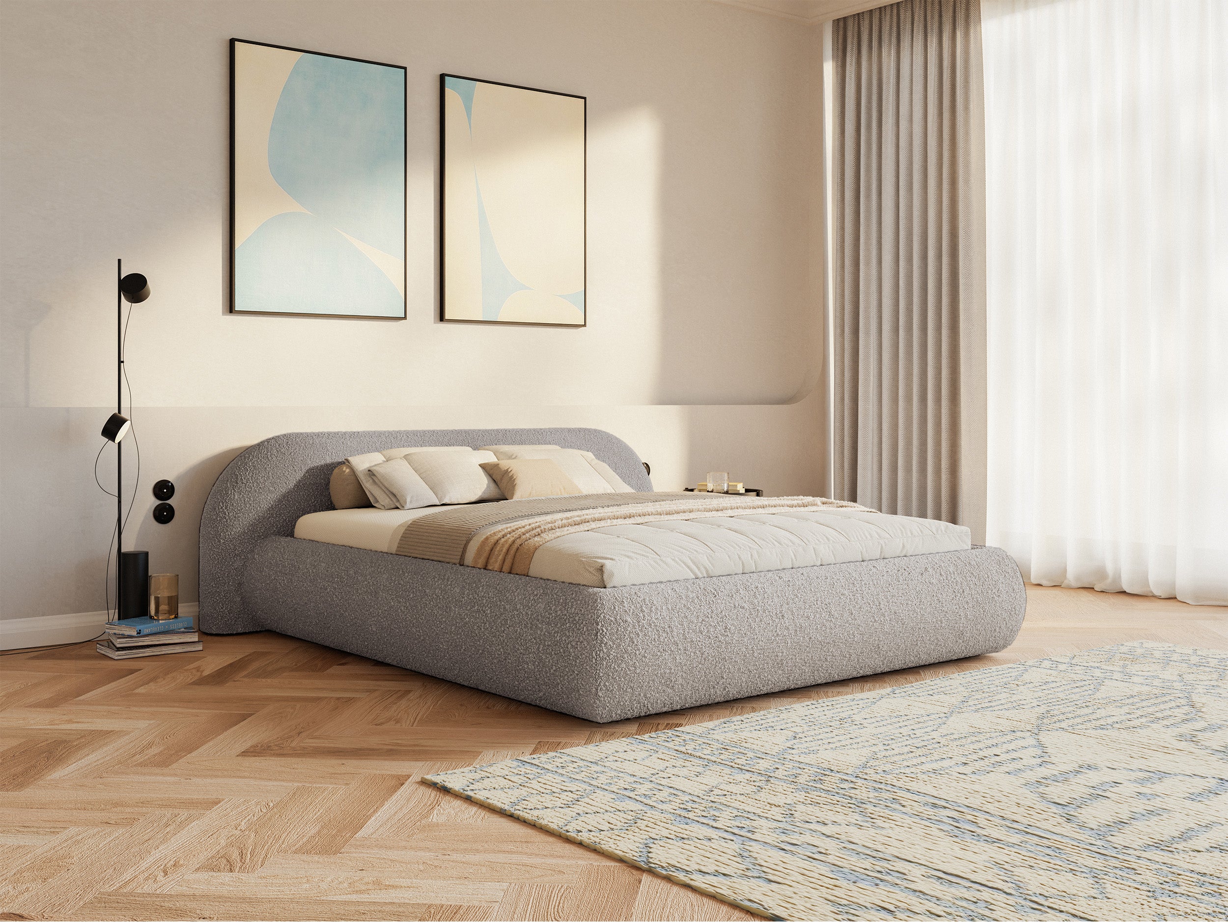 selsey-shels-low-polsterbett-140x200-cm-mit-stauraum-grau-beige-boucl image 2