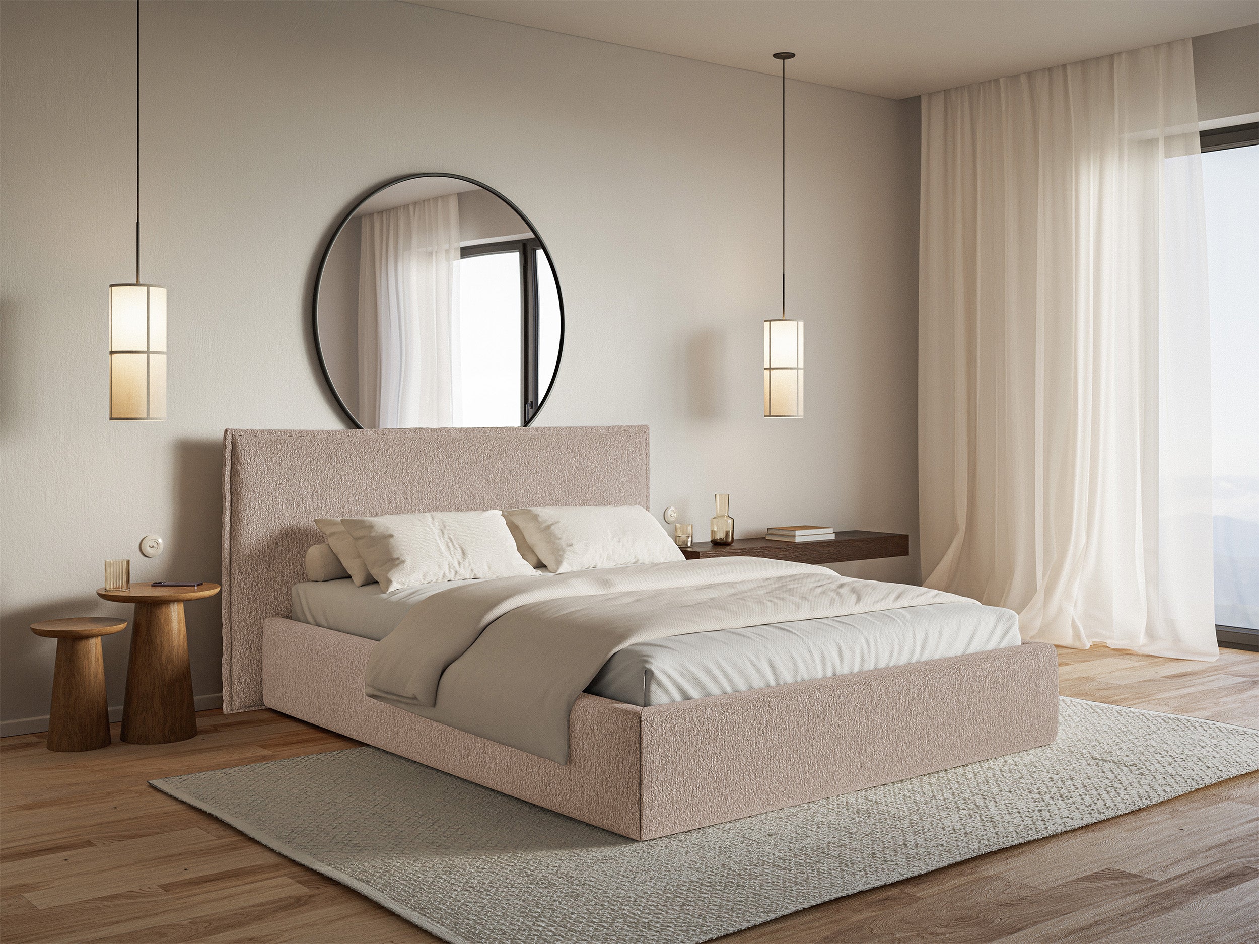 selsey-softie-polsterbett-140x200-cm-mit-stauraum-dunkelbeige-chenille-metallrah image 2