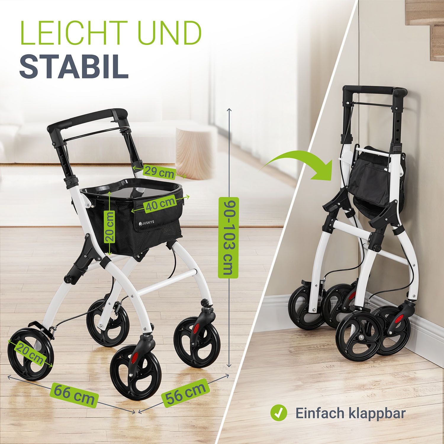 juskys-wohnungsrollator-aktiv-bordeaux-rot-alu-leichtgewicht-mit-tablett-und-tas image 3