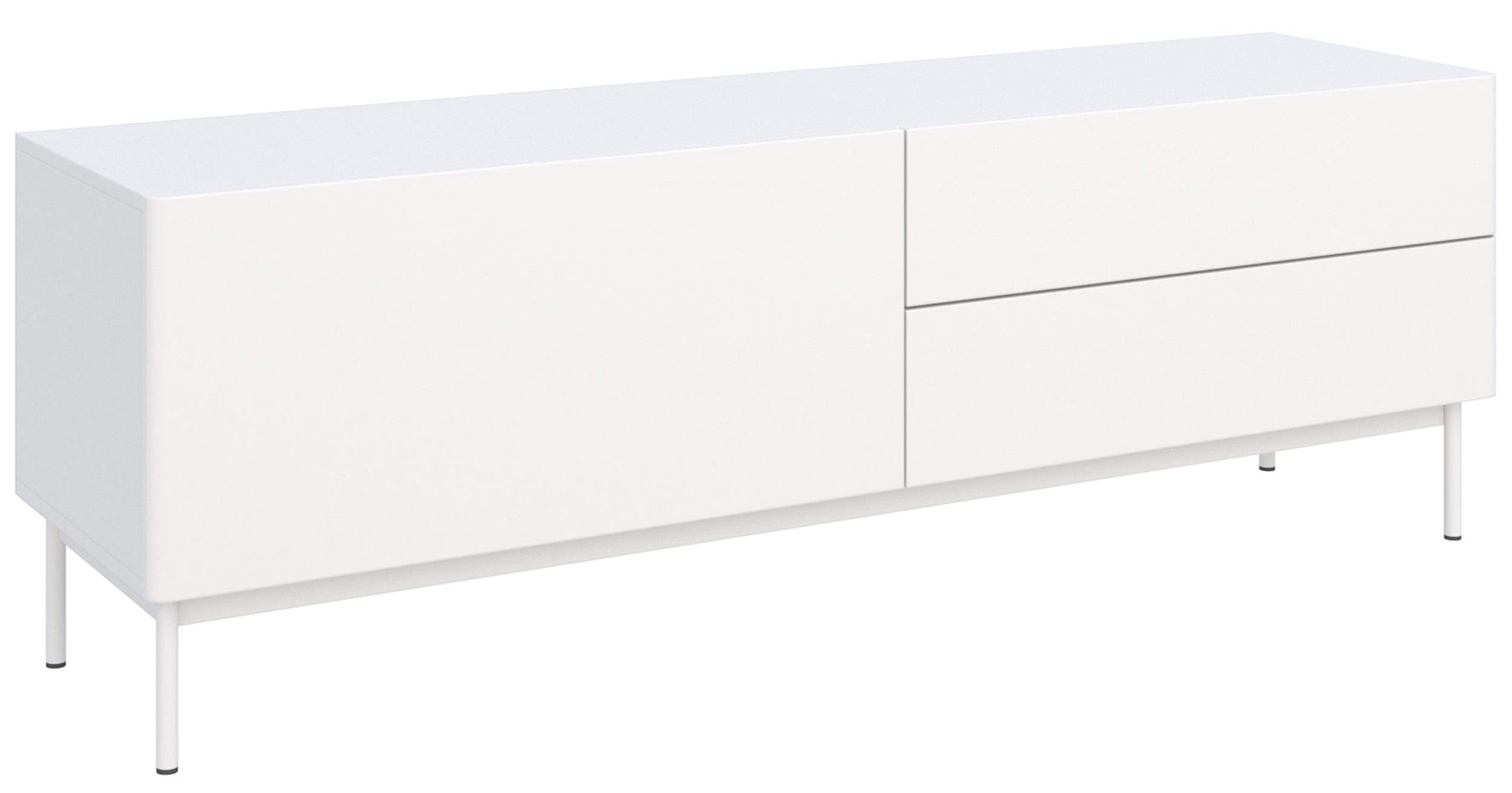 selsey-olio-tv-schrank-160-cm-mit-klappe-und-zwei-schubladen-wei image 2
