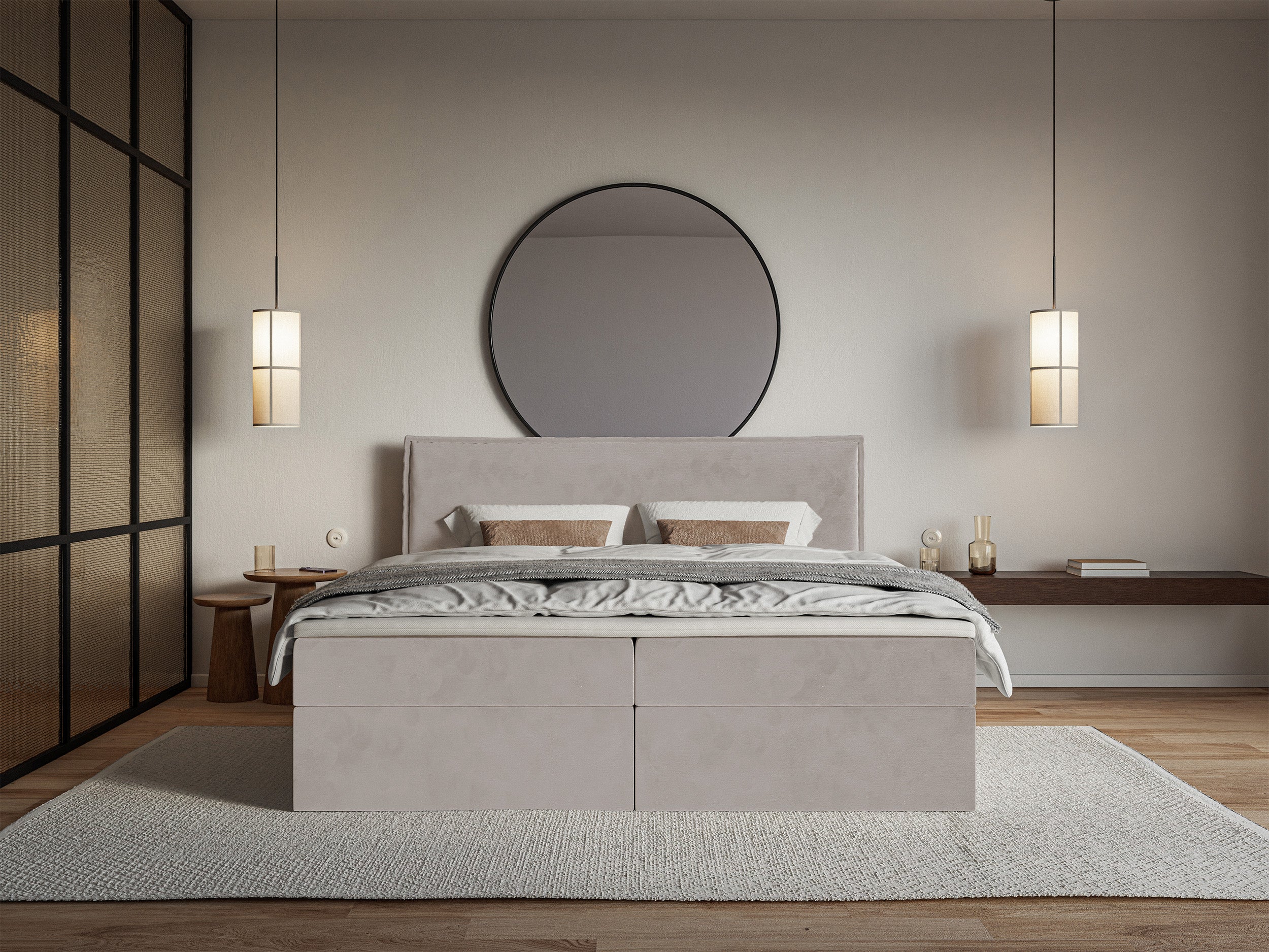 selsey-softie-kontinentalbett-140x200-cm-graubraun-velours-mit-topper image 3