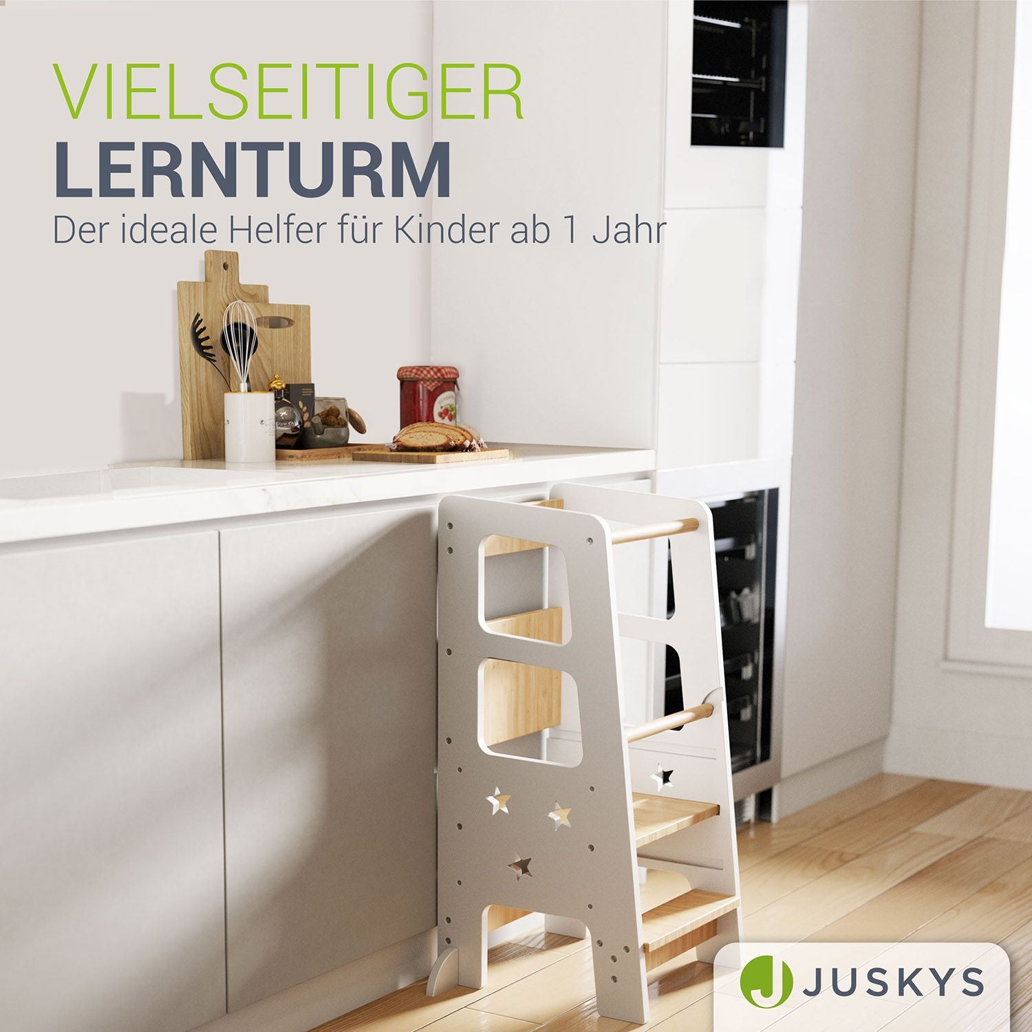 juskys-lernturm-henny-h-henverstellbar-k-chenhelfer-stehhilfe-ab-1-jahr image 2