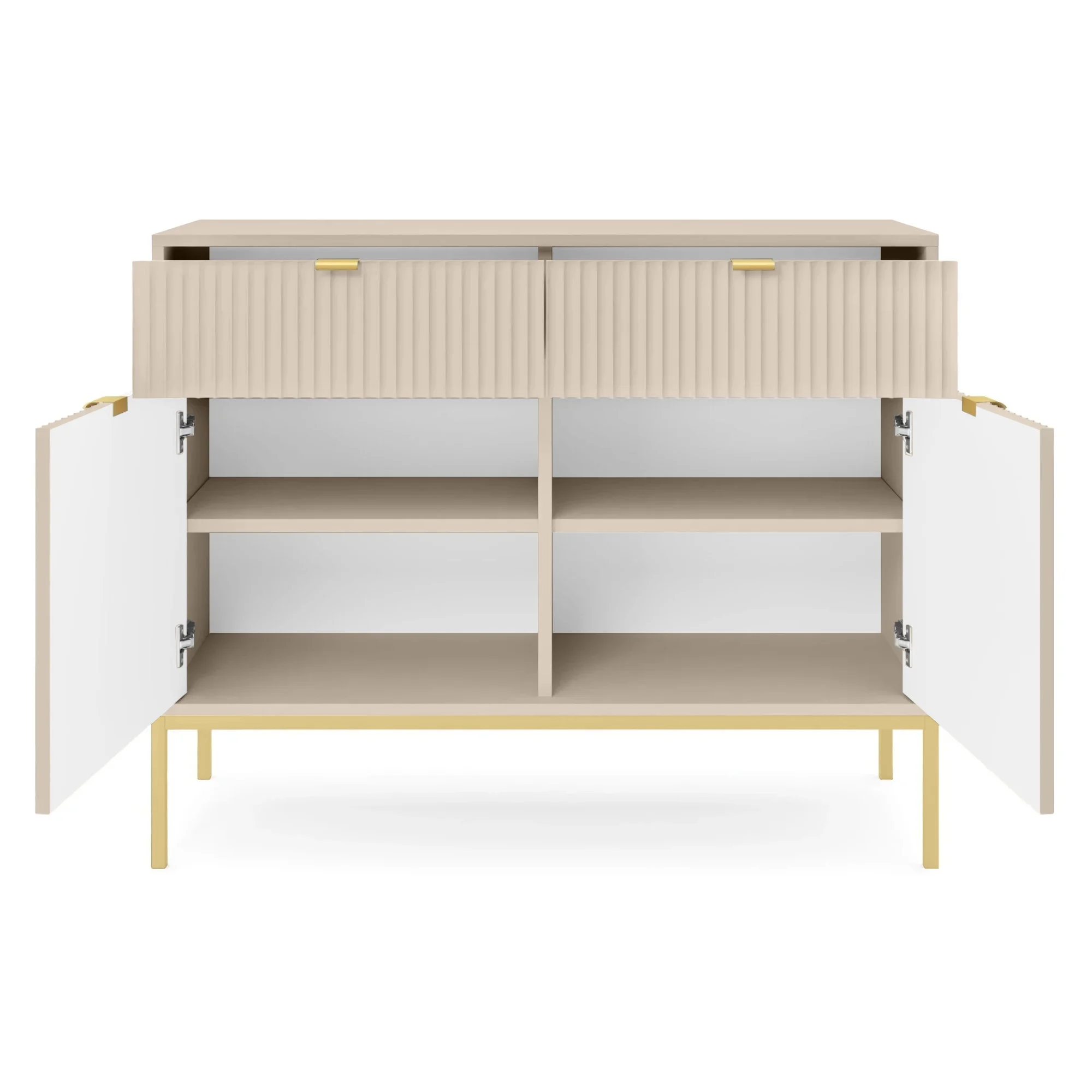 selsey-vellore-zweit-rige-kommode-104-cm-beige-mit-gerillten-fronten-und-goldene image 6