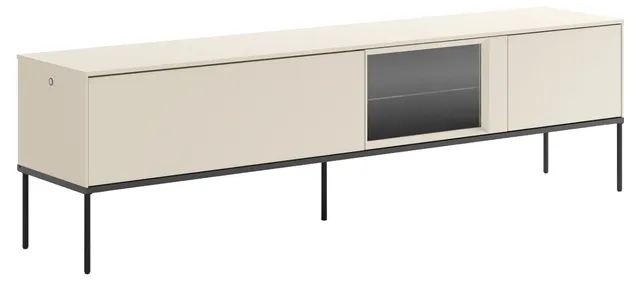 selsey-bellezo-tv-schrank-mit-led-vitrine-196-cm-cremefarben image 1