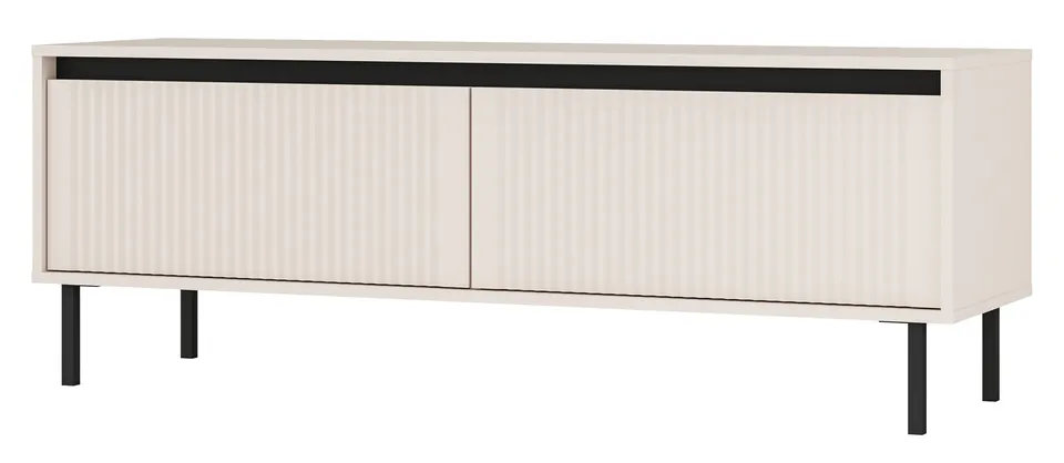 selsey-osaka-tv-schrank-140-cm-mit-zwei-schubladen-und-gerillten-fronten-sandbei image 1