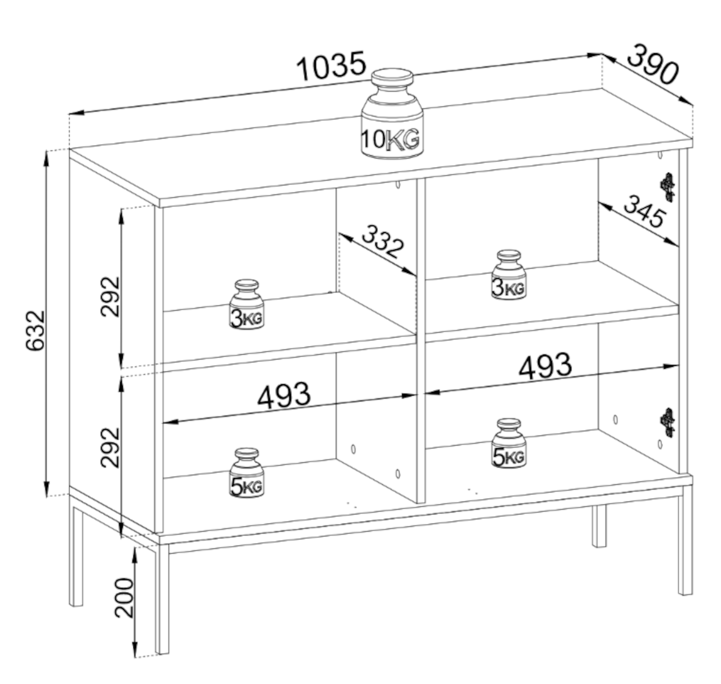 selsey-tosena-kommode-104-cm-kaschmir-mit-2-t-ren-und-led-beleuchtung image 6