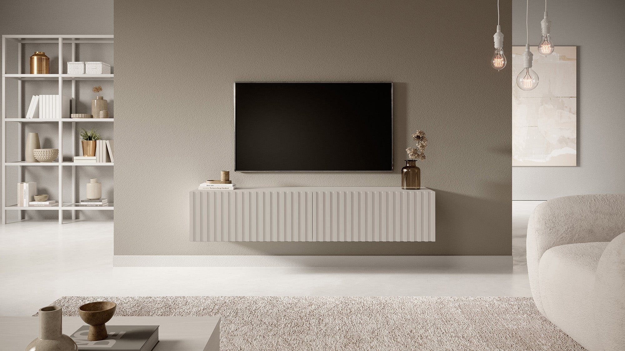 selsey-telire-tv-schrank-138-6-cm-mit-lamellenfront-grau-beige image 7