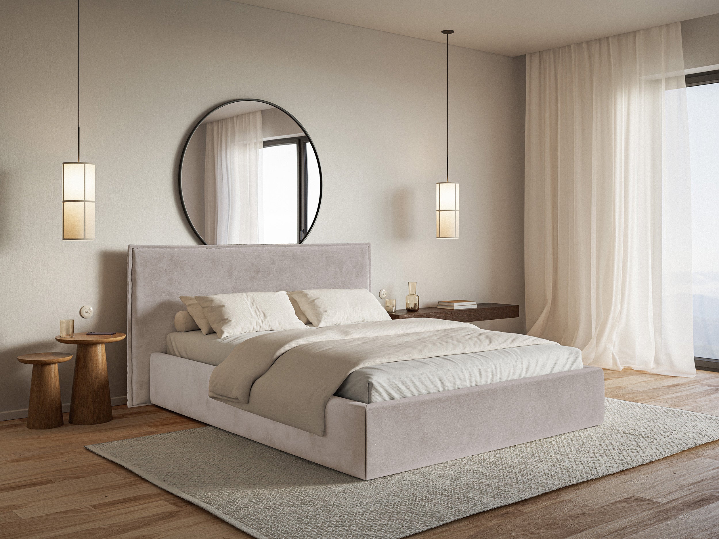 selsey-softie-gepolstertes-bett-160x200-cm-grau-brauner-velours-wasserabweisend image 2