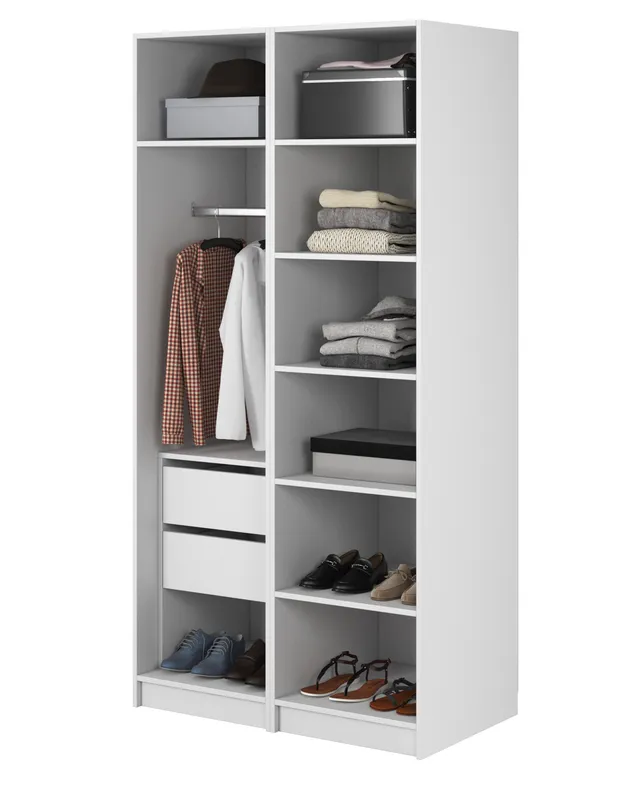 selsey-kaspe-garderobe-100-cm-wei-mit-stange-schubladen-und-regalen image 1