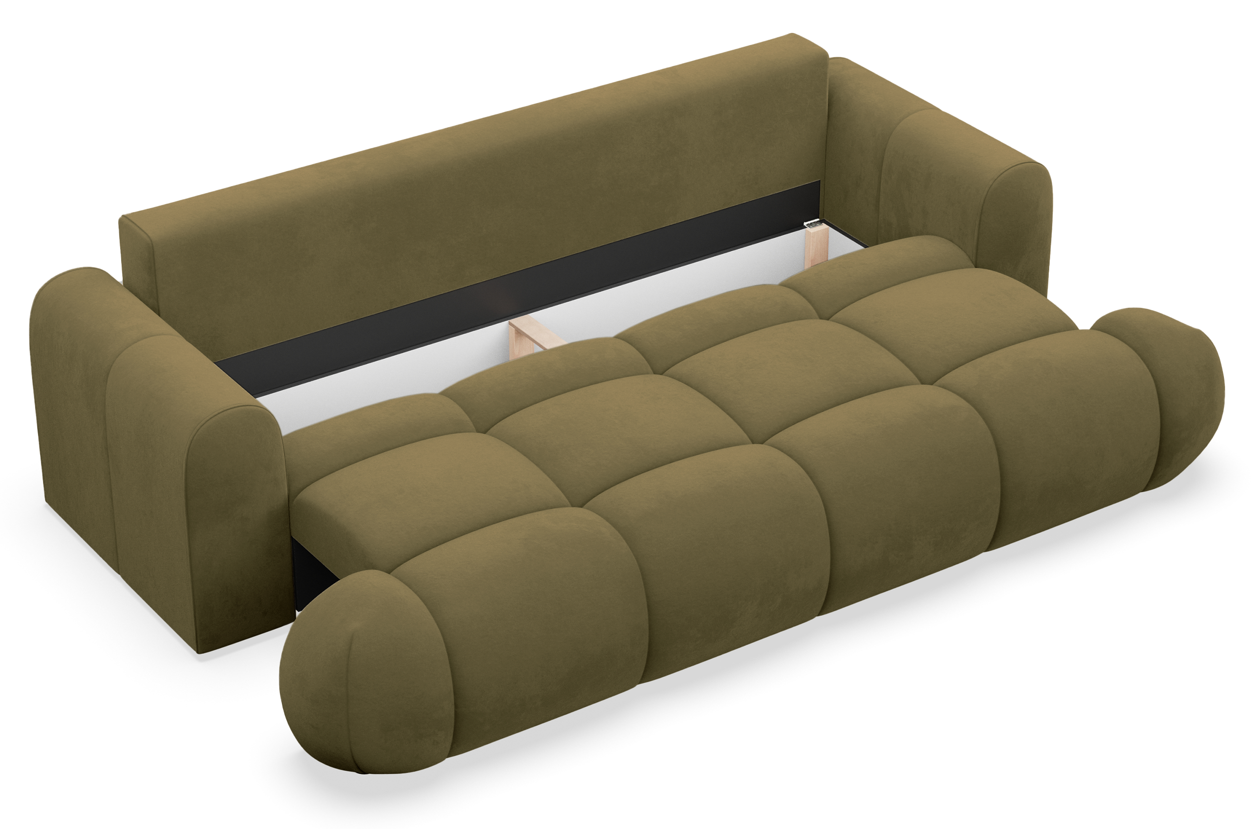 selsey-ombo-doce-3-sitziges-schlafsofa-mit-stauraum-velours-oliv-wasserabweisend image 5