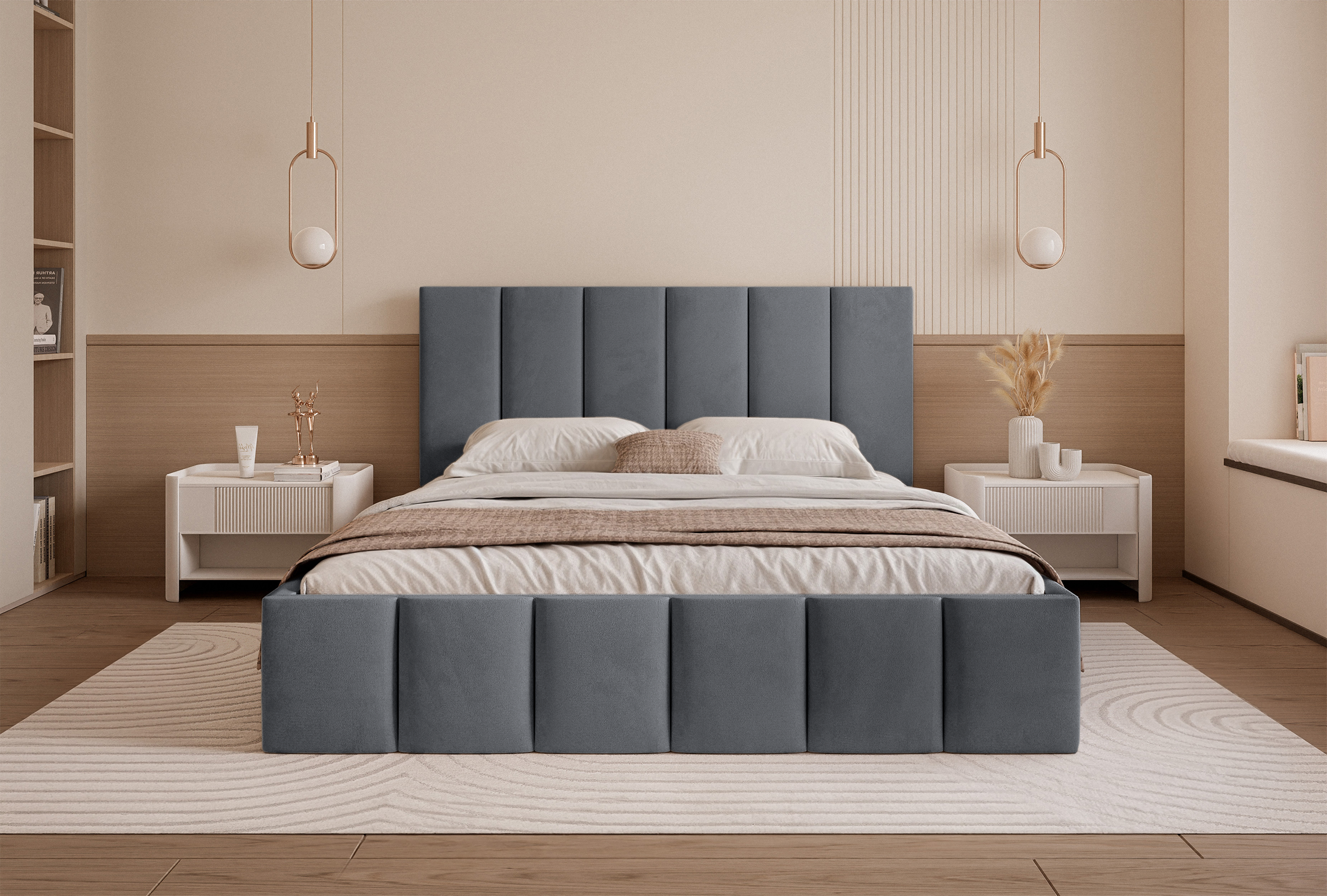 selsey-sarafino-polsterbett-180x200-cm-dunkelgrauer-samt-mit-bettkasten-metallra image 3