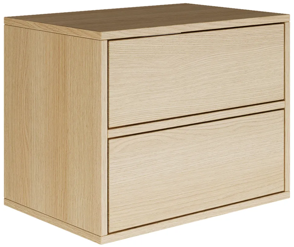 selsey-framme-h-ngender-nachttisch-50-cm-lindberg-eiche-mit-zwei-schubladen image 1