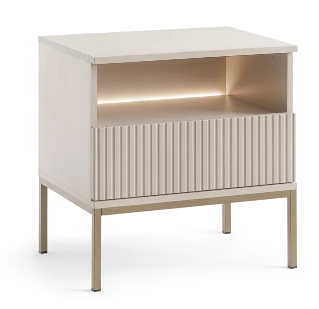 selsey-nachttisch-tosena-54-cm-mit-schublade-und-led-kaschmir image 1